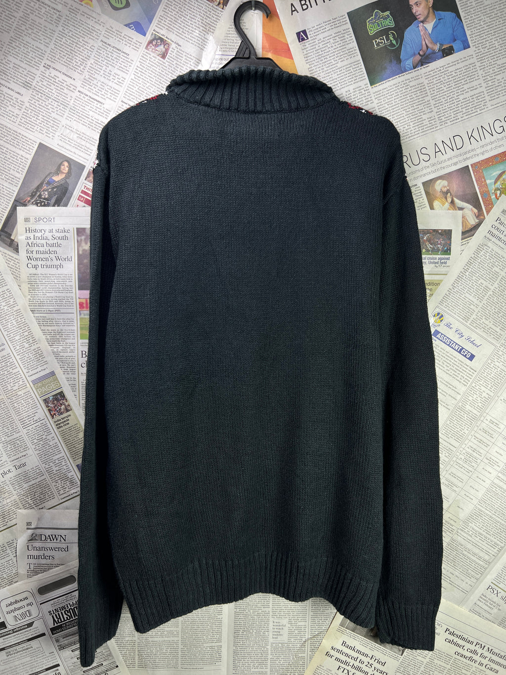 CHAPS® Large | Chest: 24" | Knit Quarter Zip Sweater | Ramie/Cotton | 1926 - Genuine Maal