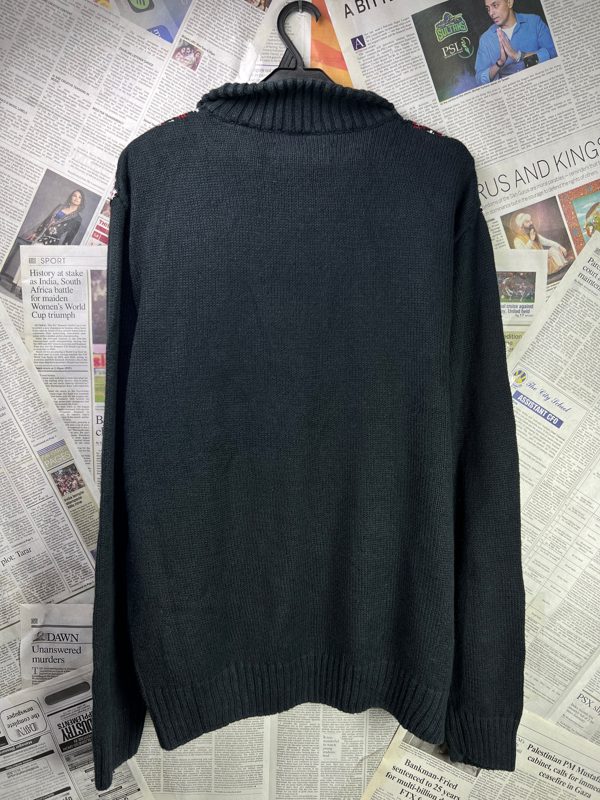 CHAPS® Large | Chest: 24" | Knit Quarter Zip Sweater | Ramie/Cotton | 1926 - Genuine Maal