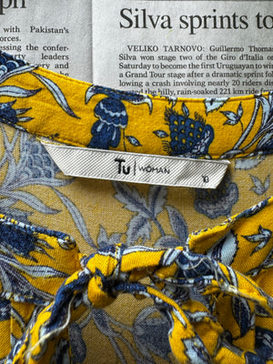 Tu® Small | Bust: 18" | Floral Mustard Yellow | Maxi Dress | B5 - 5035 - Genuine Maal