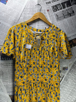 Tu® Small | Bust: 18" | Floral Mustard Yellow | Maxi Dress | B5 - 5035 - Genuine Maal