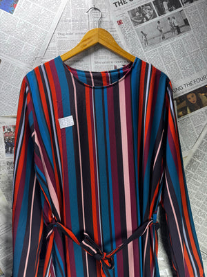 ® XXL | Bust: 23" | Vertical Candy Stripe Pattern Multi - color | Maxi Dress | B5 - 5040 - Genuine Maal