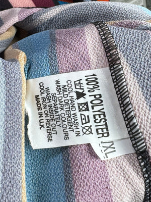 ® XXL | Bust: 23" | Vertical Candy Stripe Pattern Multi - color | Maxi Dress | B5 - 5040 - Genuine Maal