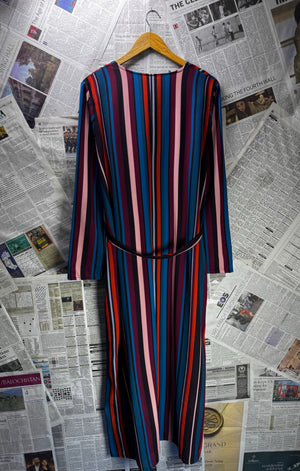 ® XXL | Bust: 23" | Vertical Candy Stripe Pattern Multi - color | Maxi Dress | B5 - 5040 - Genuine Maal