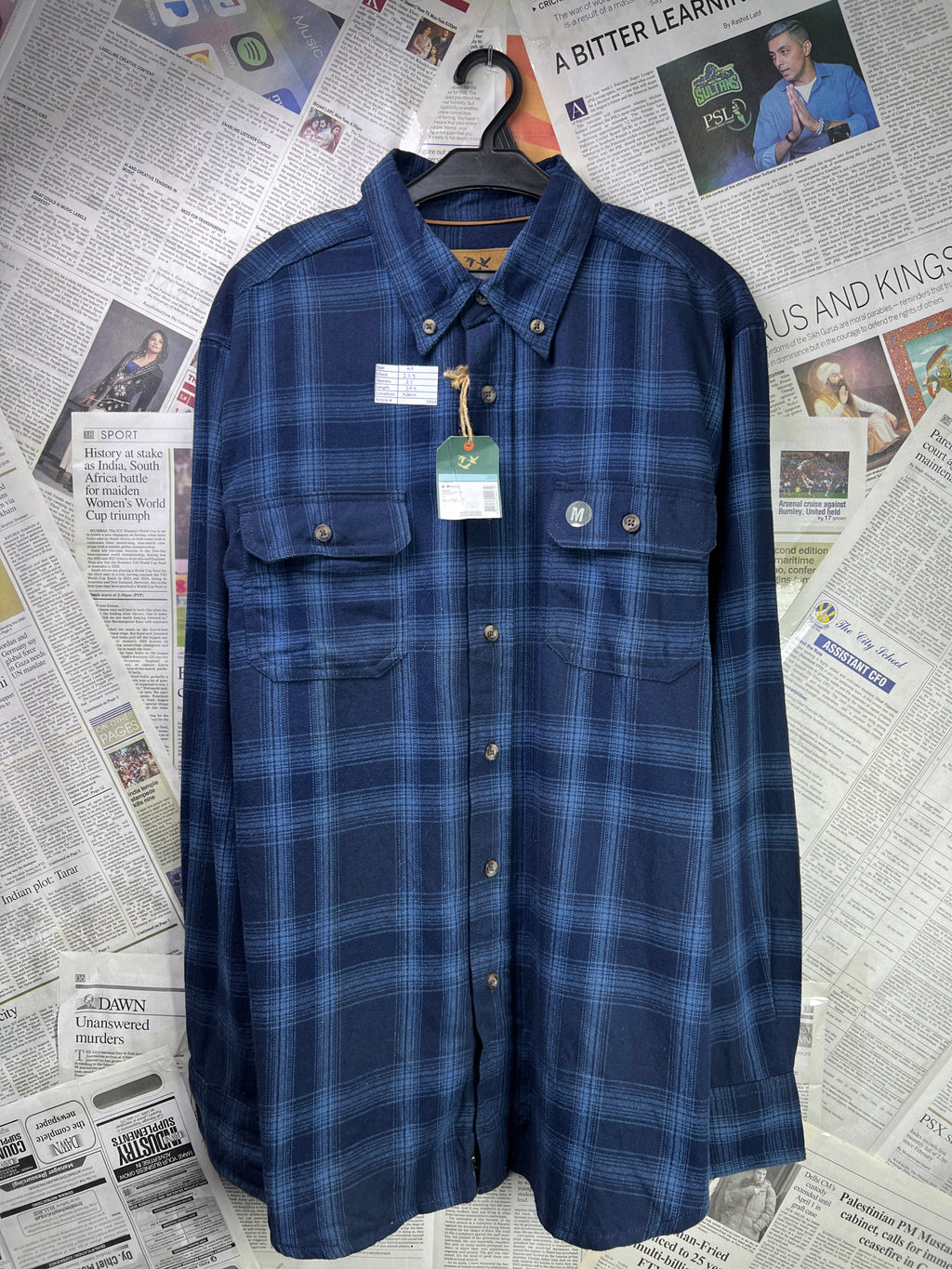Outdoor Life® Medium | Chest 22.5 | Blue | Warm Shirt | Flannel Cotton | 1910 - Genuine Maal