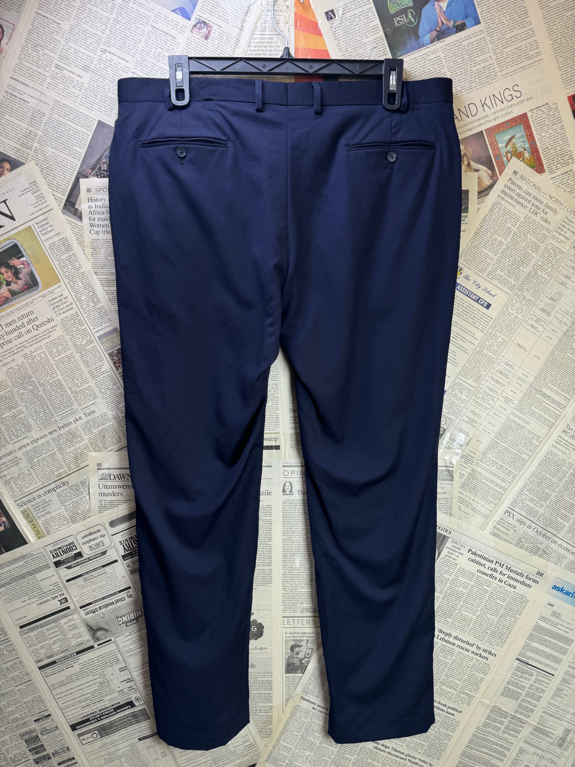 Austin Reed® Waist: 40" | Navy Blue | Dress Pants | 100% Wool | 1427 - Genuine Maal