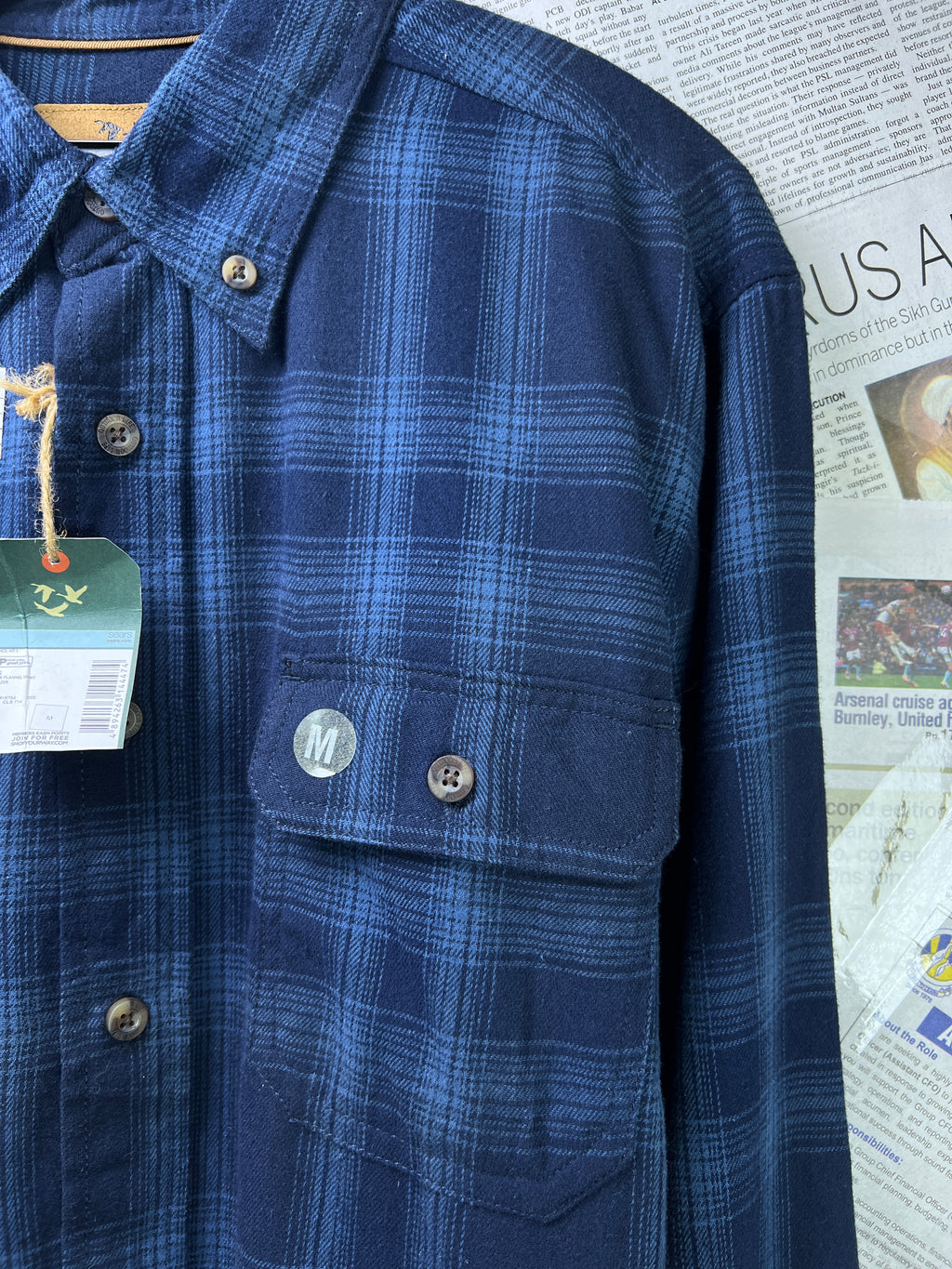 Outdoor Life® Medium | Chest 22.5 | Blue | Warm Shirt | Flannel Cotton | 1910 - Genuine Maal