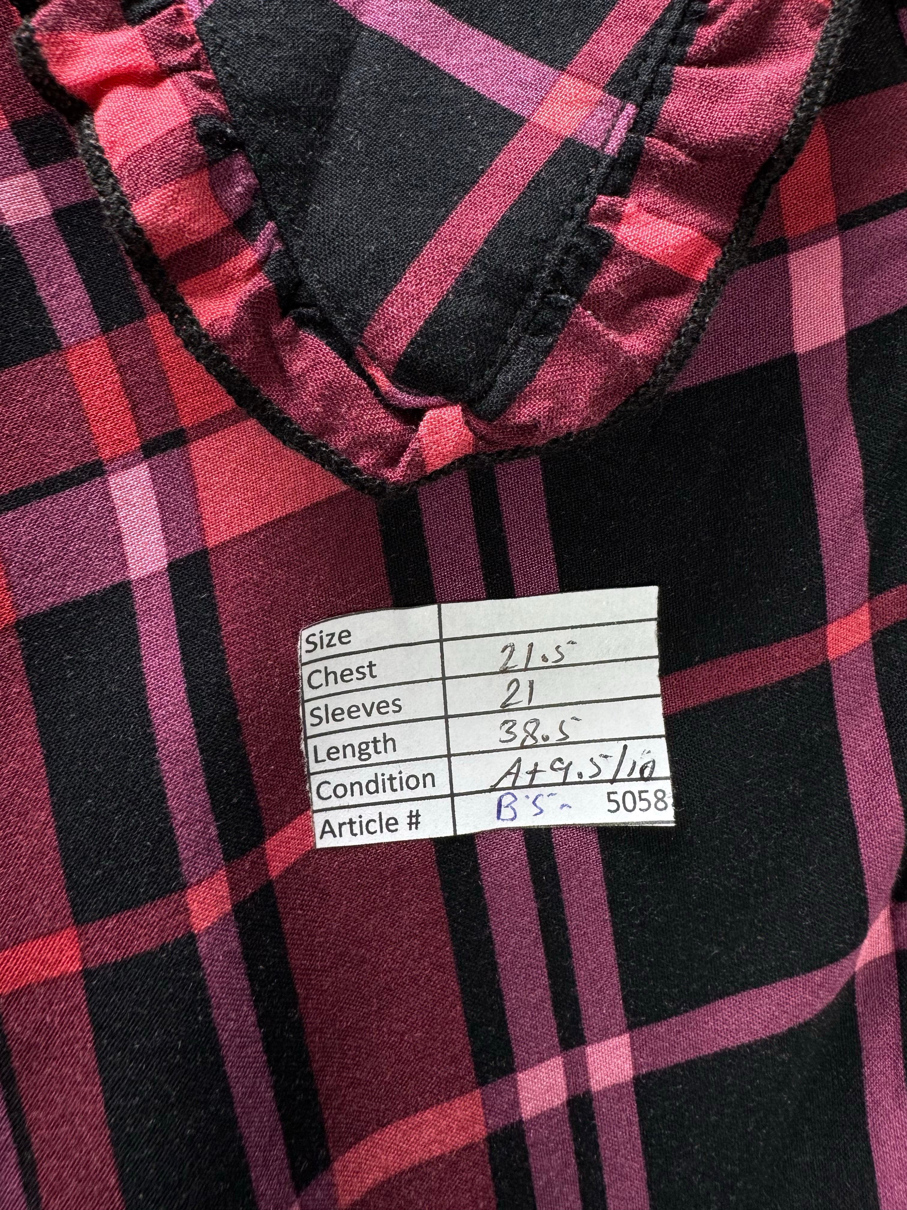 Dusk® XL | Bust: 21.5" | Tartan Plaid Deep Magenta Pink | Mini Dress | B5 - 5058 - Genuine Maal