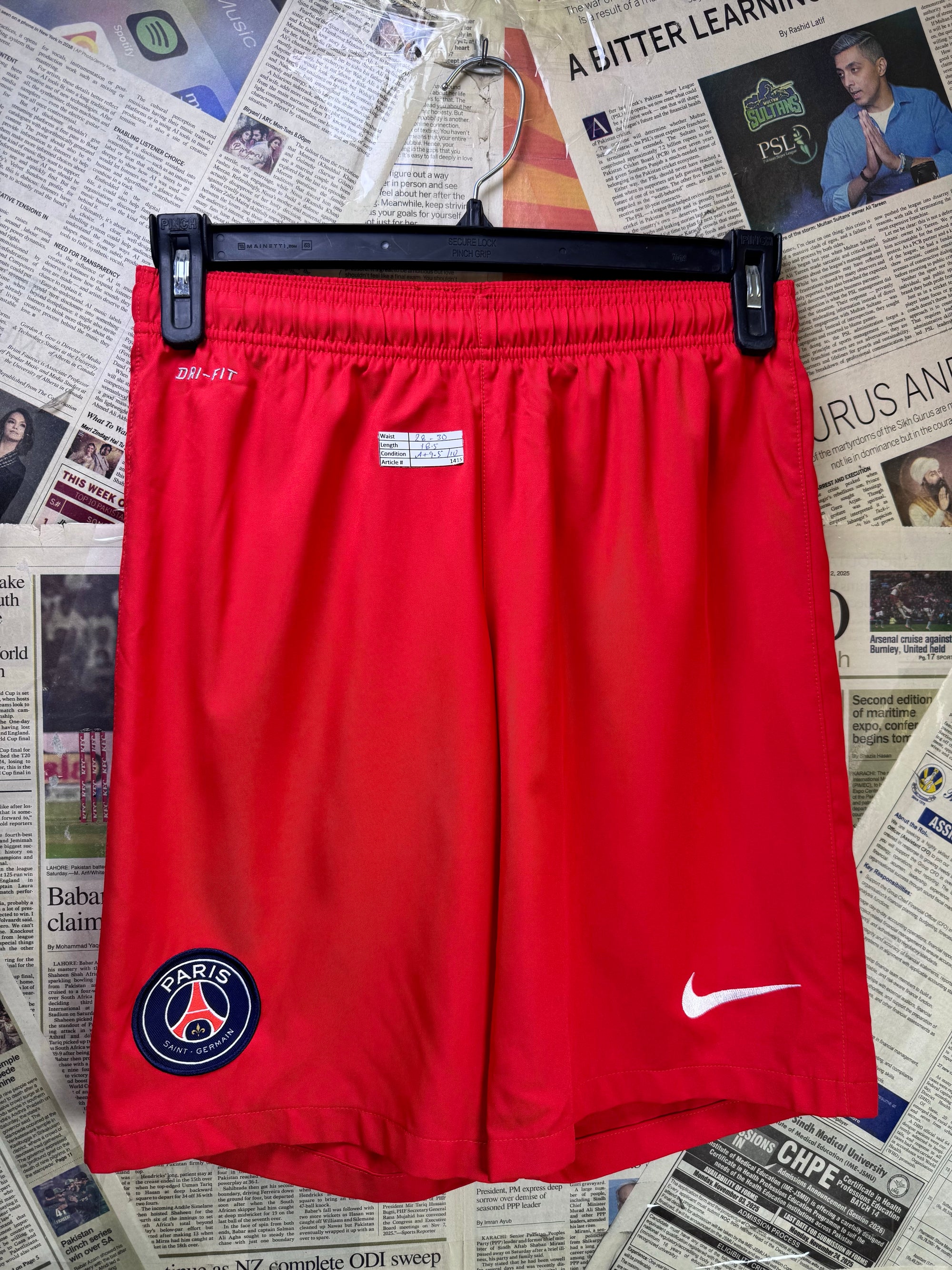 N*ke® Waist: 28" to 30" | Red | Saint Germain Dri Fit Sports Shorts | Poly | 1415 - Genuine Maal