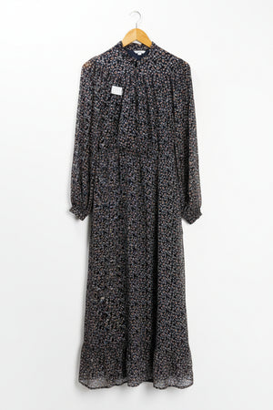 Vero Moda® Small | Bust: 18" | Ditsy Floral Dark Navy Blue | Maxi Dress | B6 - 5038 - Genuine Maal