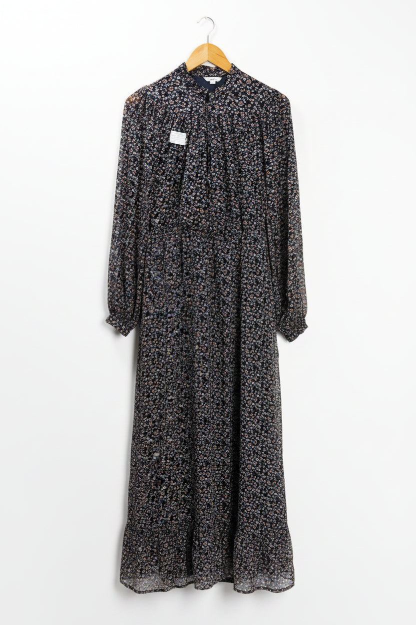 Vero Moda® Small | Bust: 18" | Ditsy Floral Dark Navy Blue | Maxi Dress | B6 - 5038 - Genuine Maal
