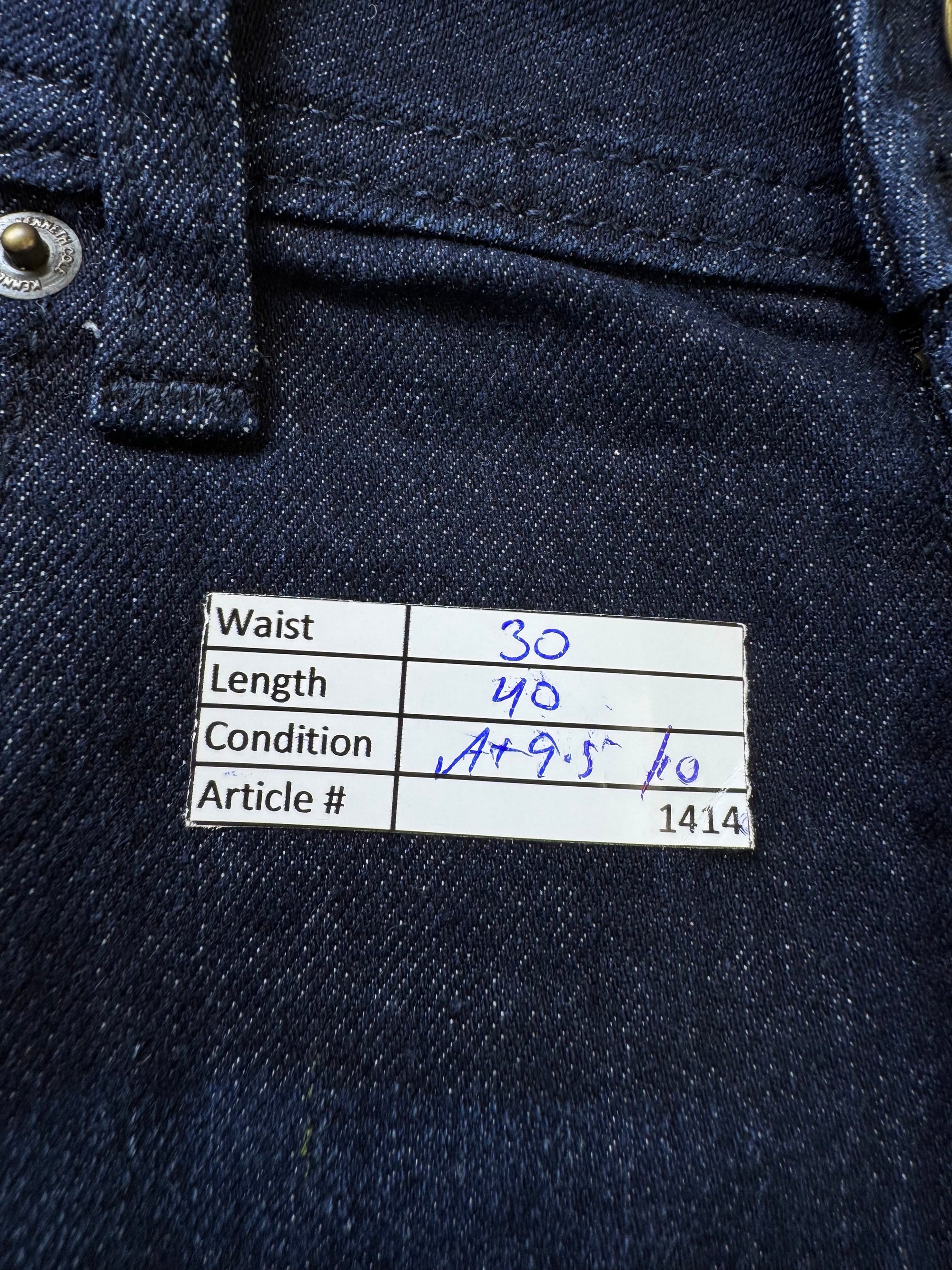 Kenneth Cole® Waist: 30" | Navy Blue | Straight/Tappered Denim Pants | Cotton - Poly - Elastane | 1414 - Genuine Maal