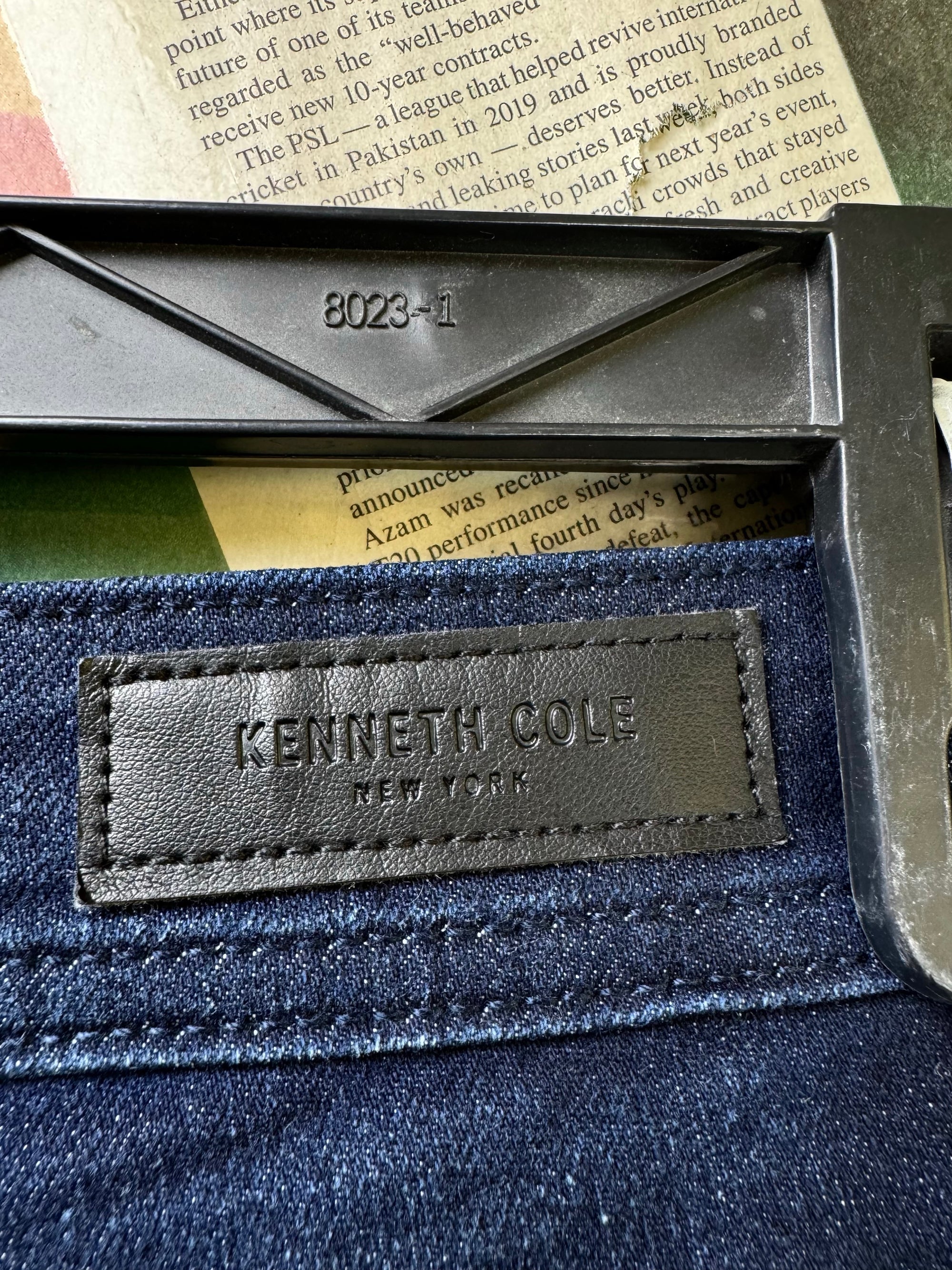 Kenneth Cole® Waist: 30" | Navy Blue | Straight/Tappered Denim Pants | Cotton - Poly - Elastane | 1414 - Genuine Maal