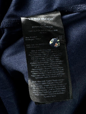 Vero Moda® Small | Bust: 18" | Ditsy Floral Dark Navy Blue | Maxi Dress | B6 - 5038 - Genuine Maal