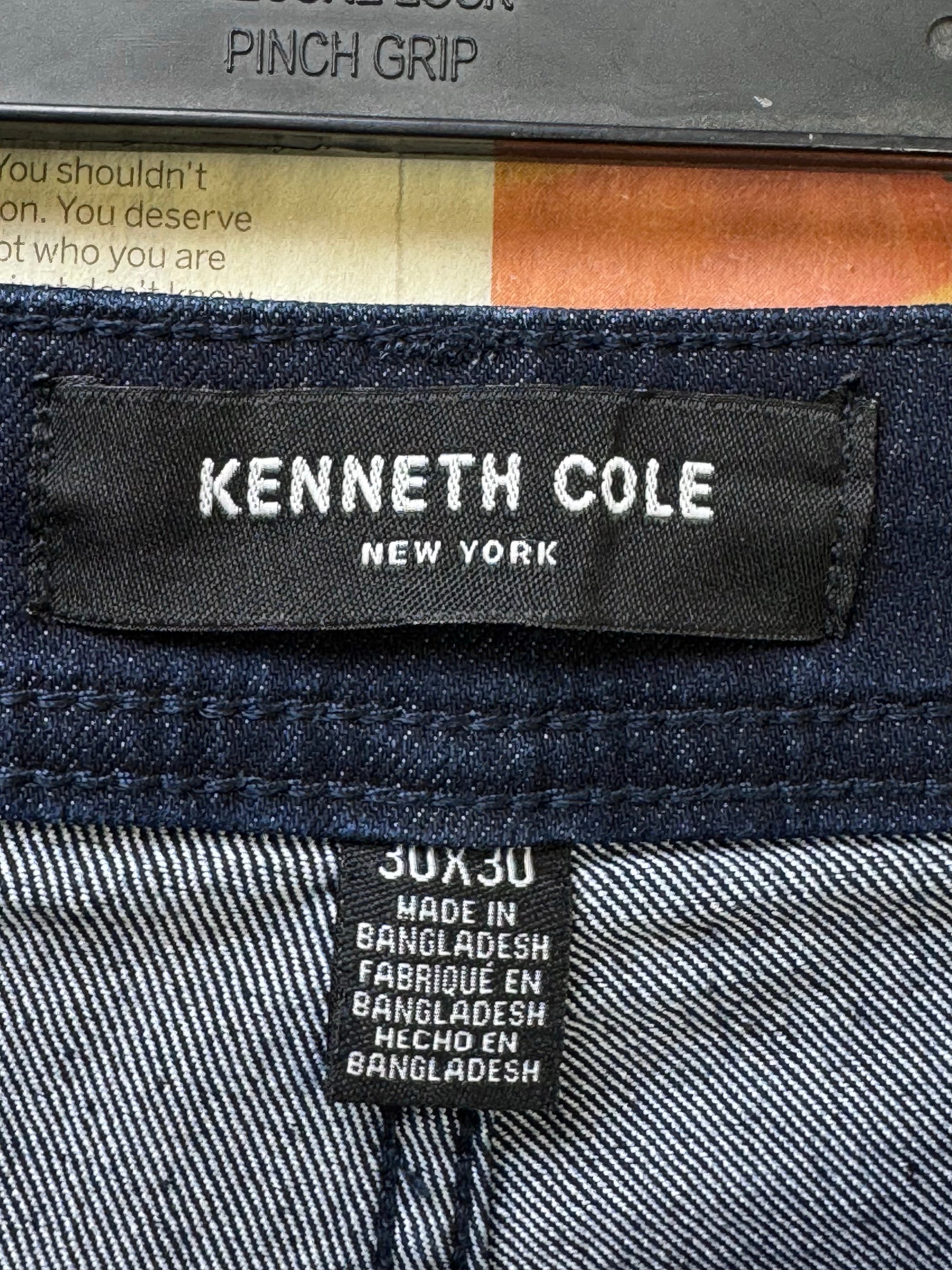Kenneth Cole® Waist: 30" | Navy Blue | Straight/Tappered Denim Pants | Cotton - Poly - Elastane | 1414 - Genuine Maal