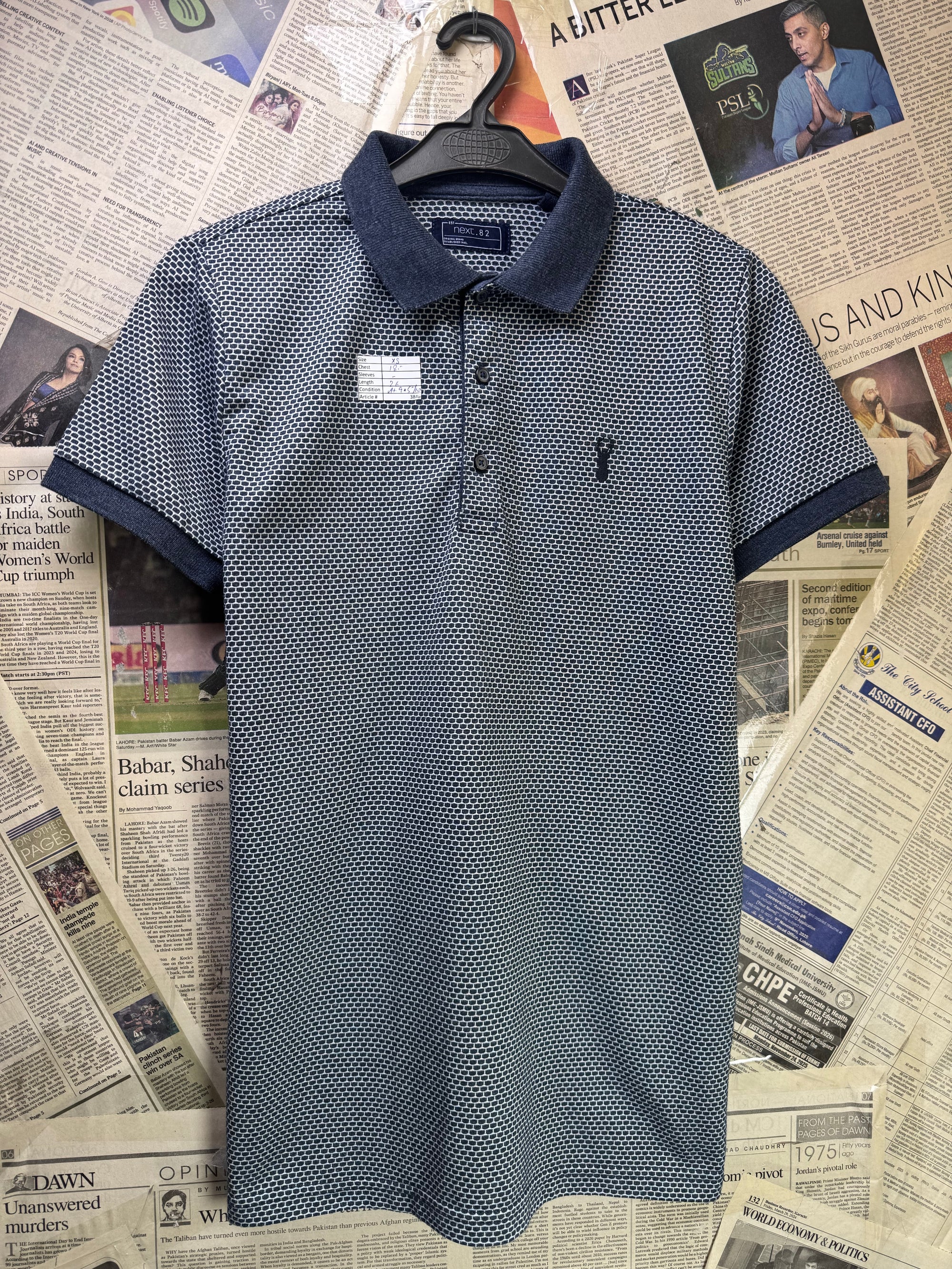 Next® XS | Chest: 18" | Printed | Polo | Cotton - Poly - Elastane | 3846 - Genuine Maal