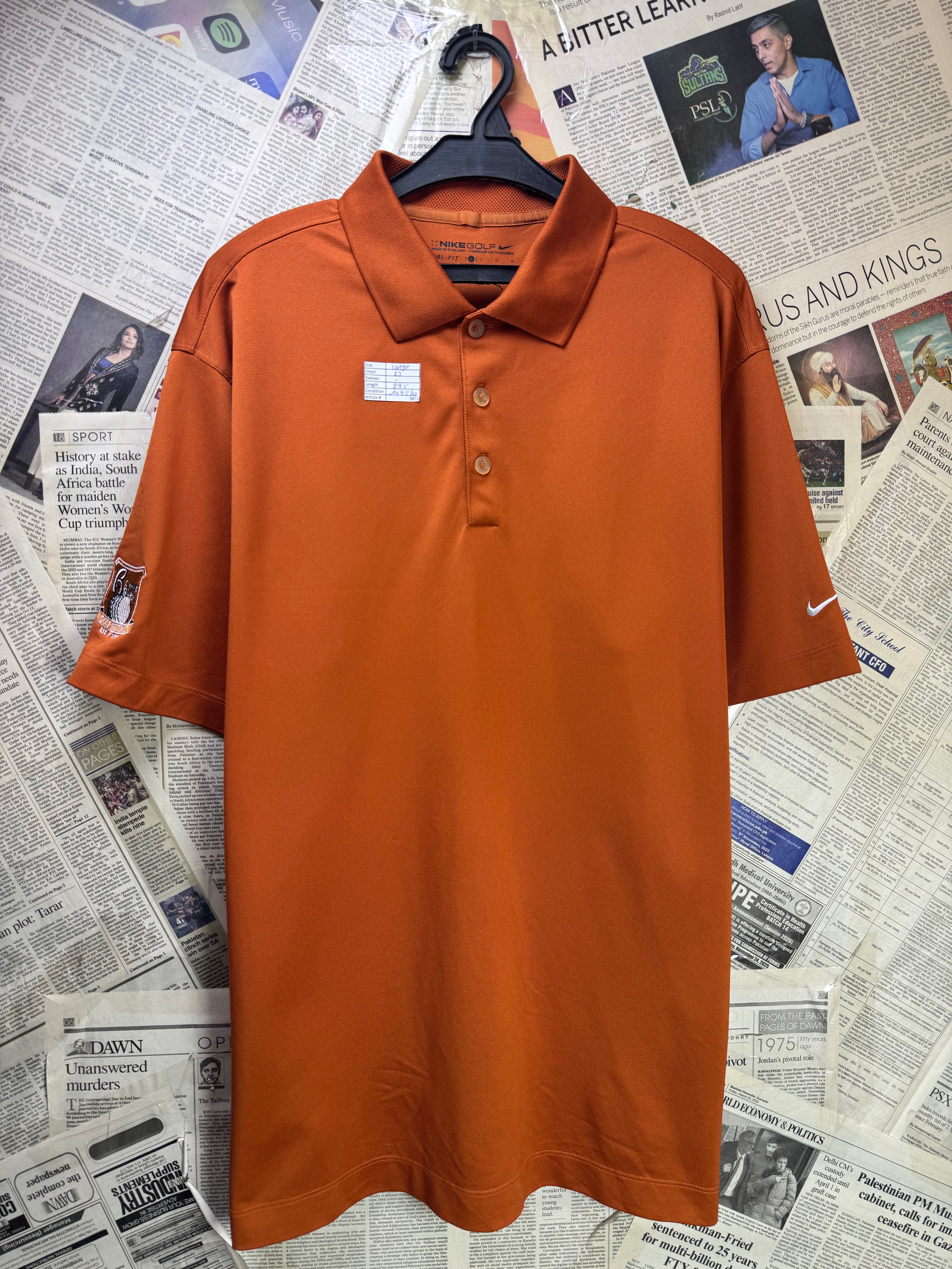 N*ke® Large | Chest: 23" | Burnt Orange | Golf Polo | Poly | 3873 - Genuine Maal