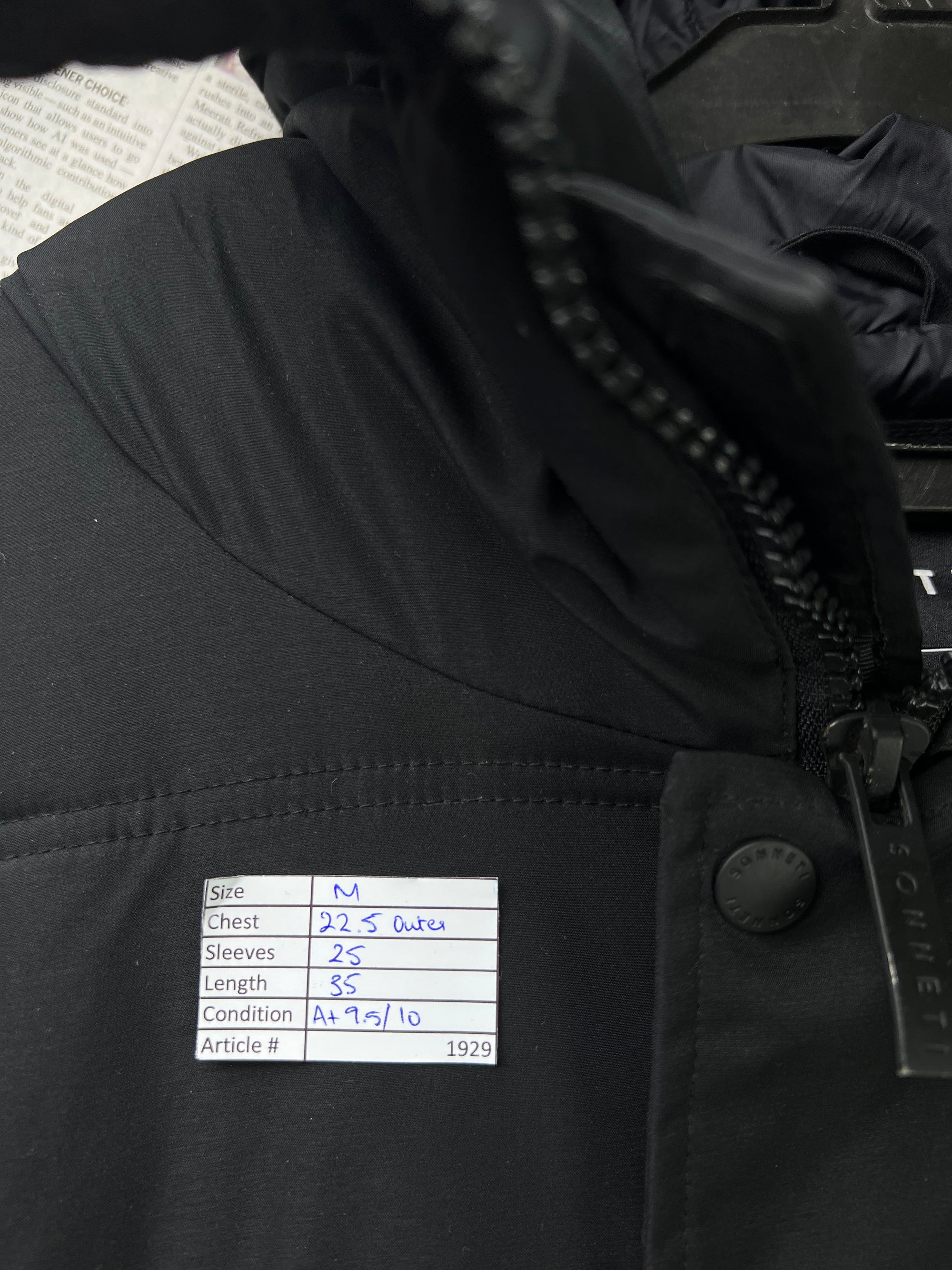 Sonneti London® Medium | Chest 22.5 | Black | Long Puffer Jacket with Hoodie | Polyester | 1929 - Genuine Maal