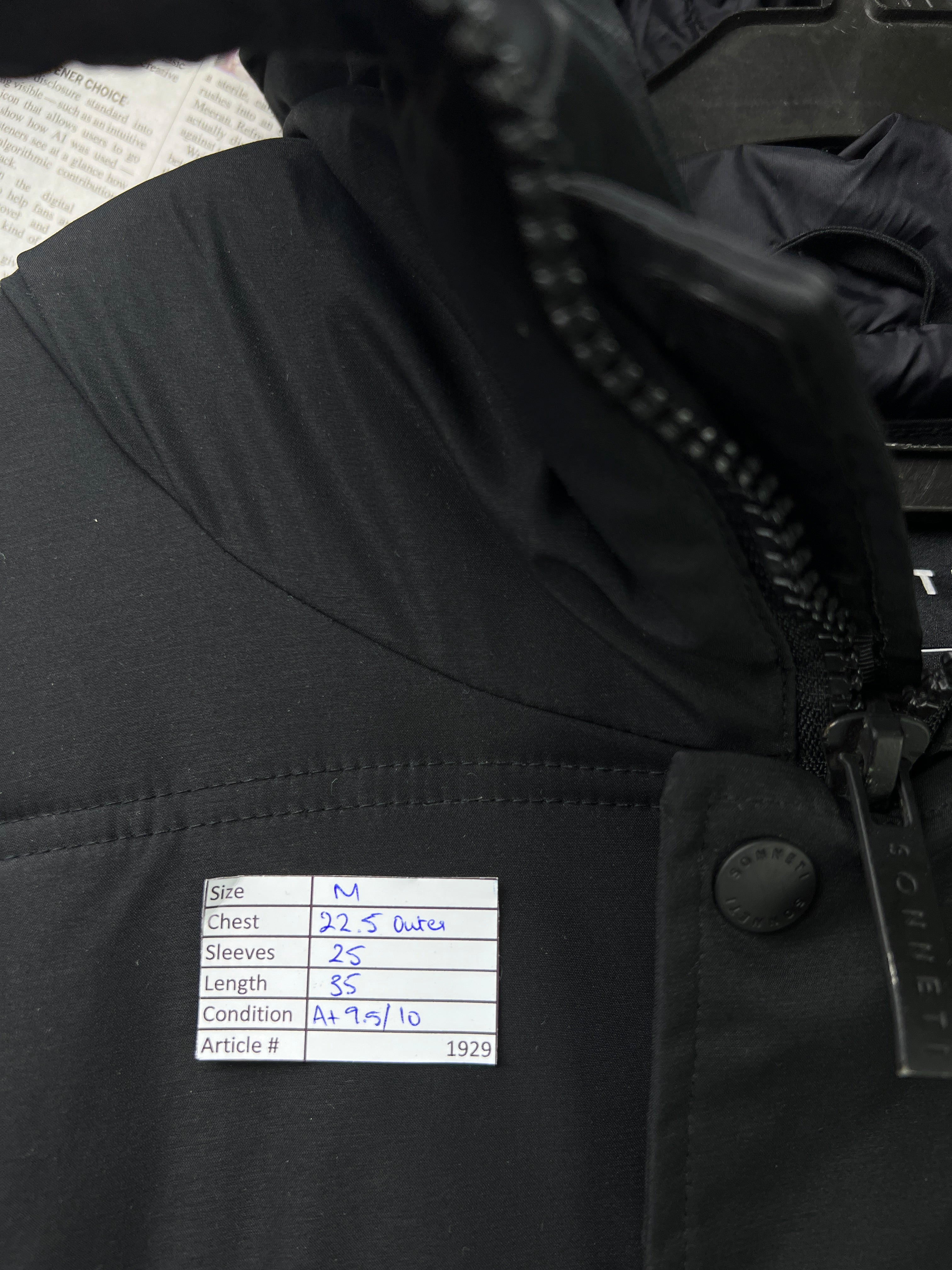 Sonneti London® Medium | Chest 22.5 | Black | Long Puffer Jacket with Hoodie | Polyester | 1929 - Genuine Maal