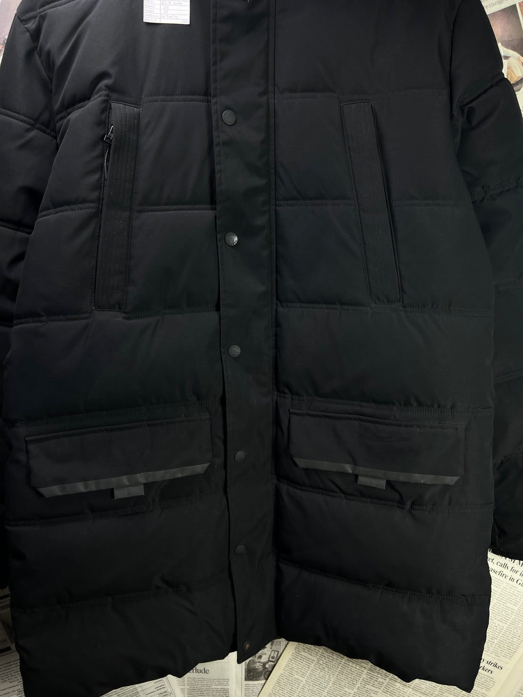 Sonneti London® Medium | Chest 22.5 | Black | Long Puffer Jacket with Hoodie | Polyester | 1929 - Genuine Maal