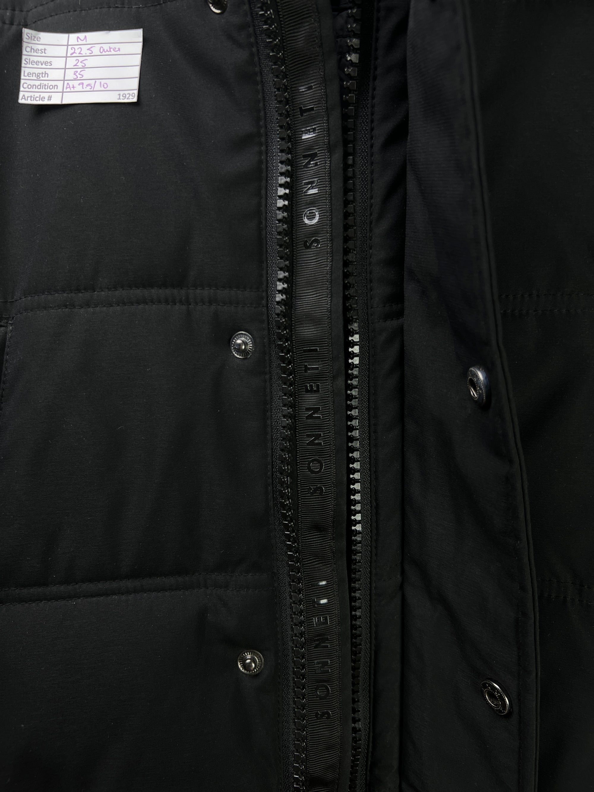 Sonneti London® Medium | Chest 22.5 | Black | Long Puffer Jacket with Hoodie | Polyester | 1929 - Genuine Maal