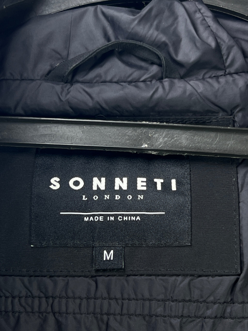 Sonneti London® Medium | Chest 22.5 | Black | Long Puffer Jacket with Hoodie | Polyester | 1929 - Genuine Maal