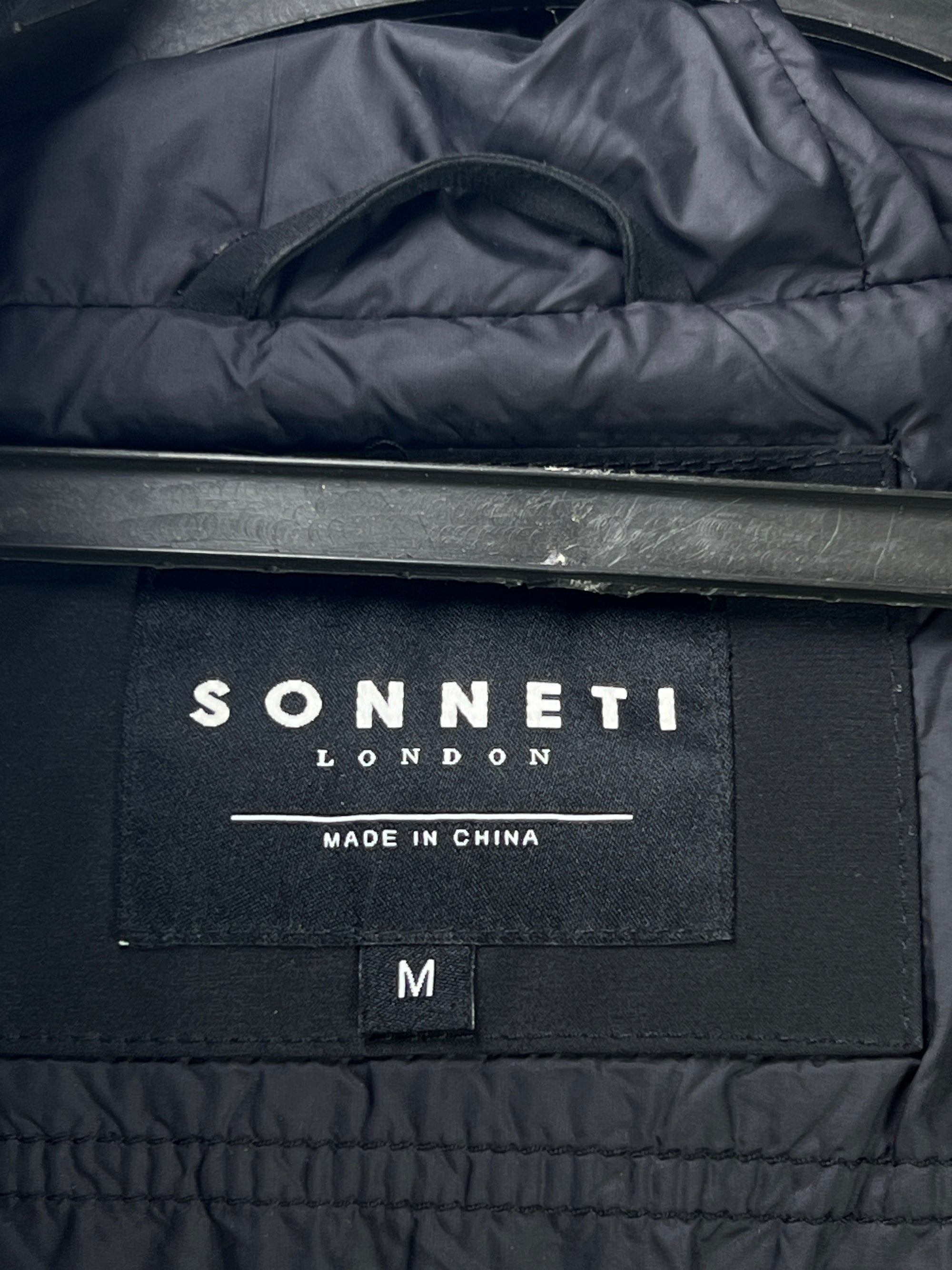 Sonneti London® Medium | Chest 22.5 | Black | Long Puffer Jacket with Hoodie | Polyester | 1929 - Genuine Maal