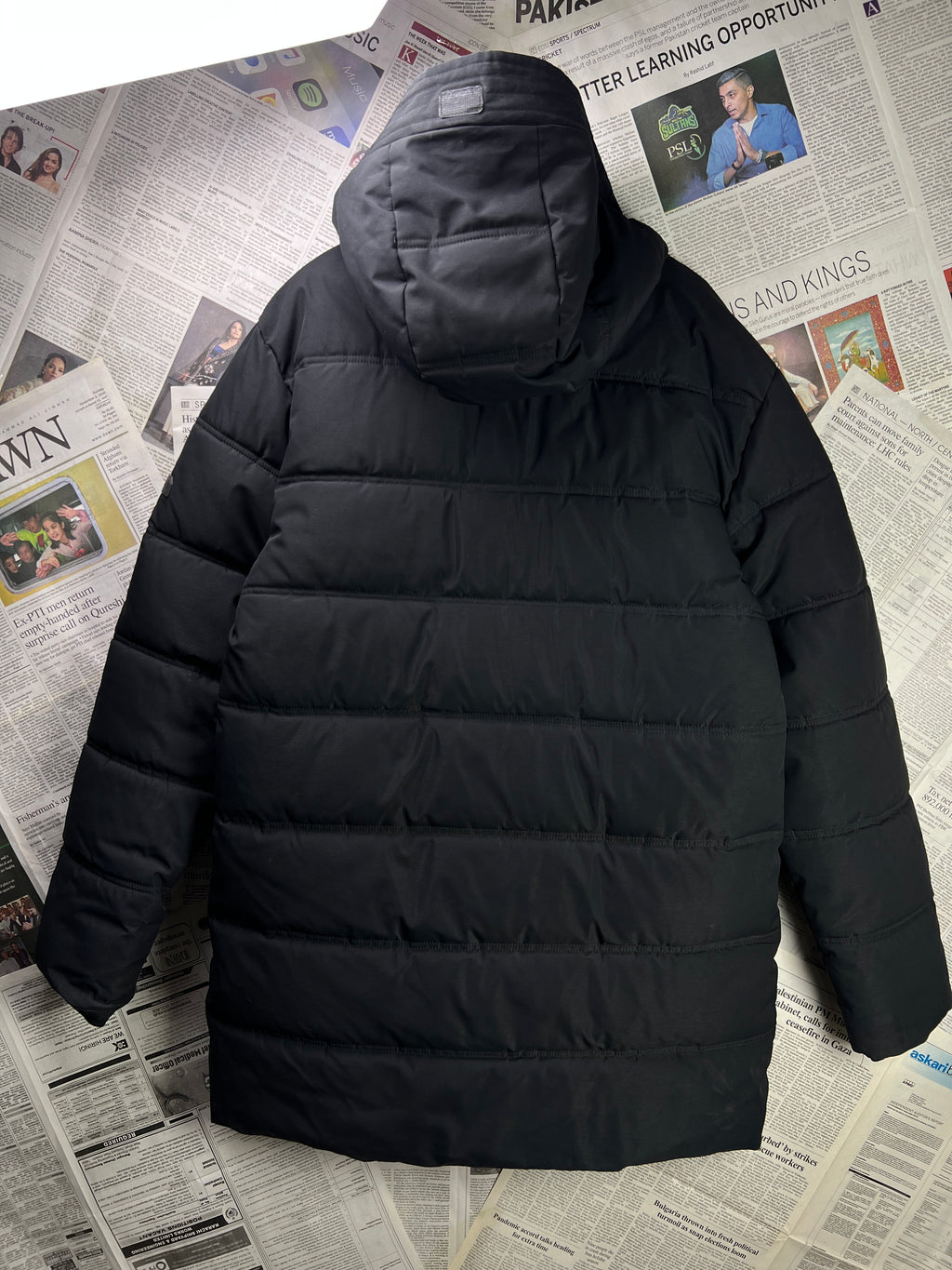 Sonneti London® Medium | Chest 22.5 | Black | Long Puffer Jacket with Hoodie | Polyester | 1929 - Genuine Maal