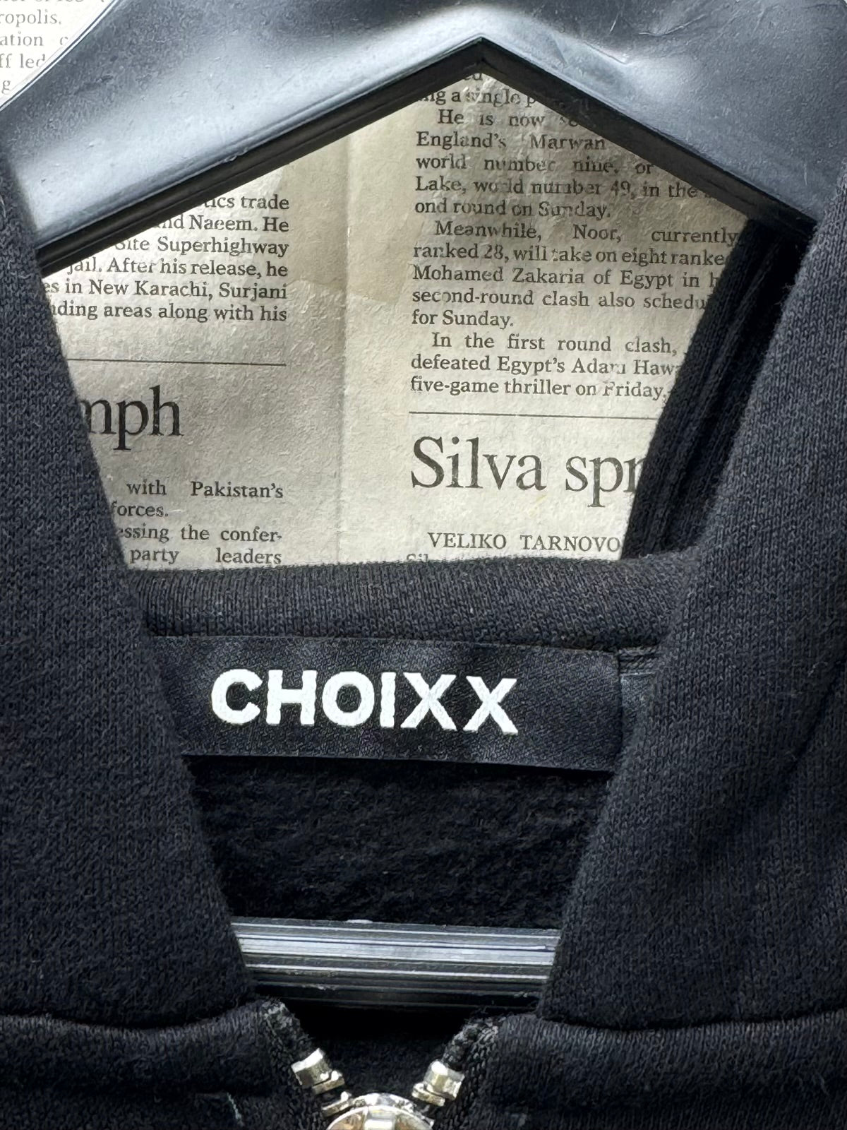 CHOIXX® Medium | Chest: 22.5" | Black | Inner Fleece Zip Hoodie Jacket | Cotton-Poly | M41 - 8012