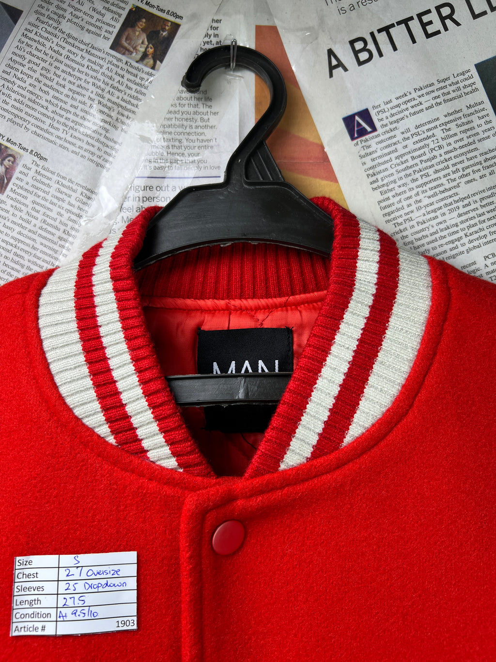 MAN® Small | Chest: 27 Oversize" | Red | Bomber Jacket | 1903 - Genuine Maal