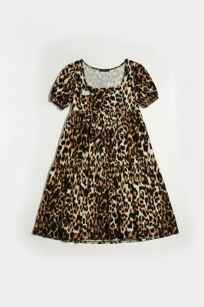 Boohoo® Large | Bust: 20.5" | Leopard | Midi Dress | B6 - 5060 - Genuine Maal