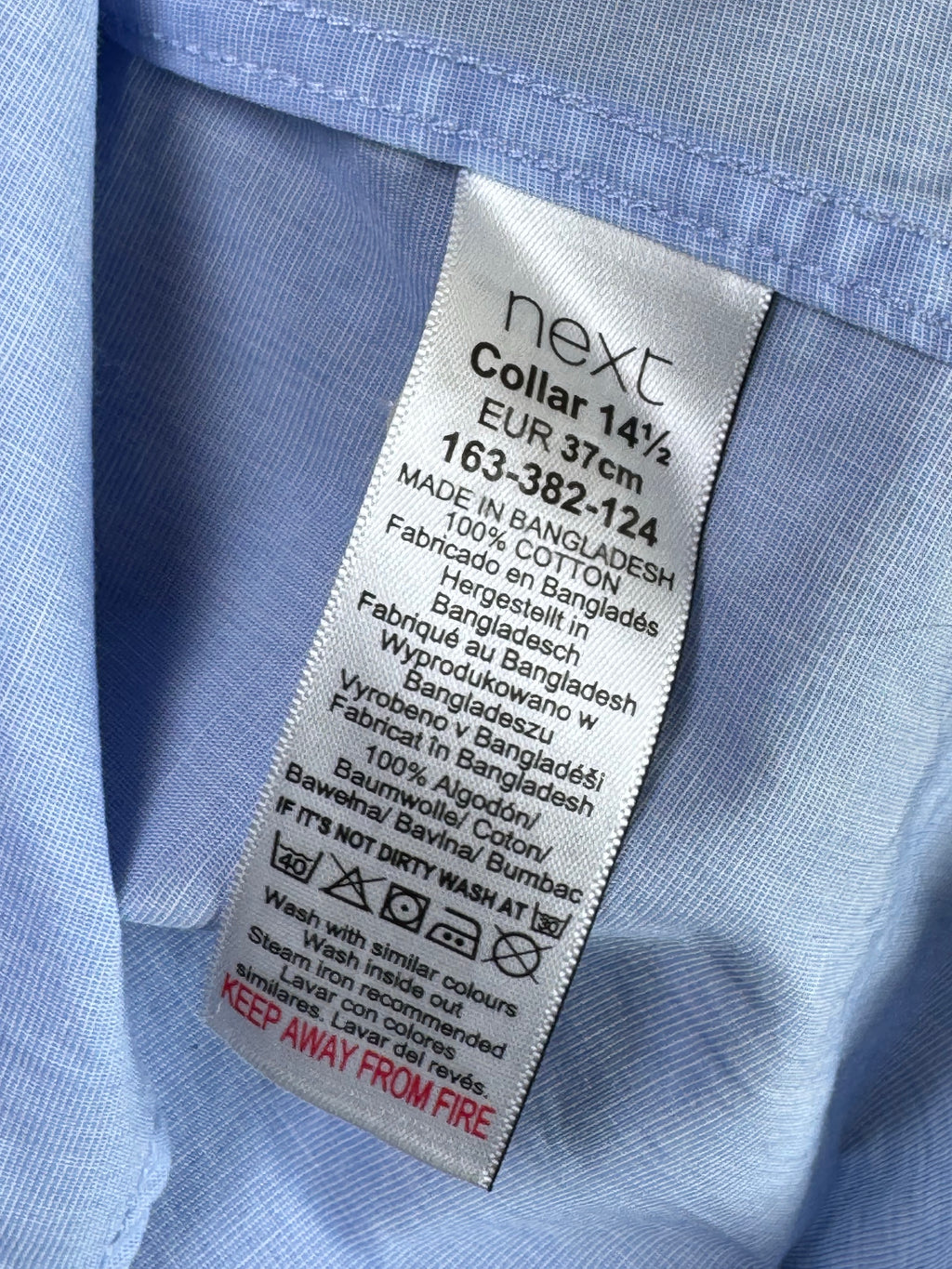 Next® Small | Chest: 20" | Light Blue | Shirt | Cotton | 3859 - Genuine Maal