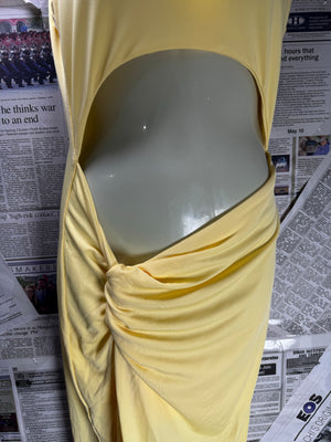 ® XS | Bust: 16" | Solid Pastel Yellow | Maxi Dress | B6 - 5391 - Genuine Maal