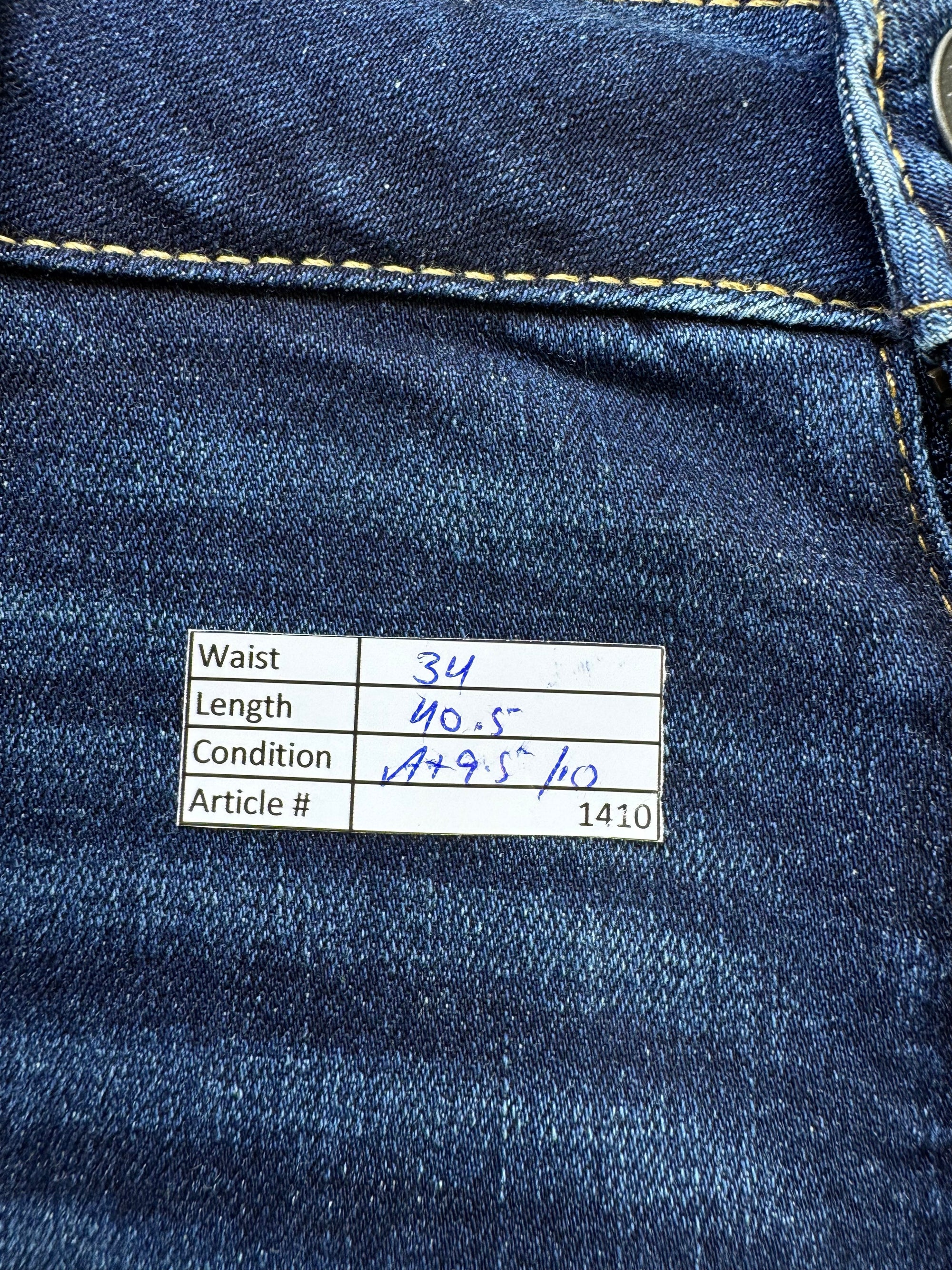 Americ*n Eagle® Waist: 34" | Blue | Regular Fit Boot Cut Denim Pants | Cotton - Elastane | 1410 - Genuine Maal