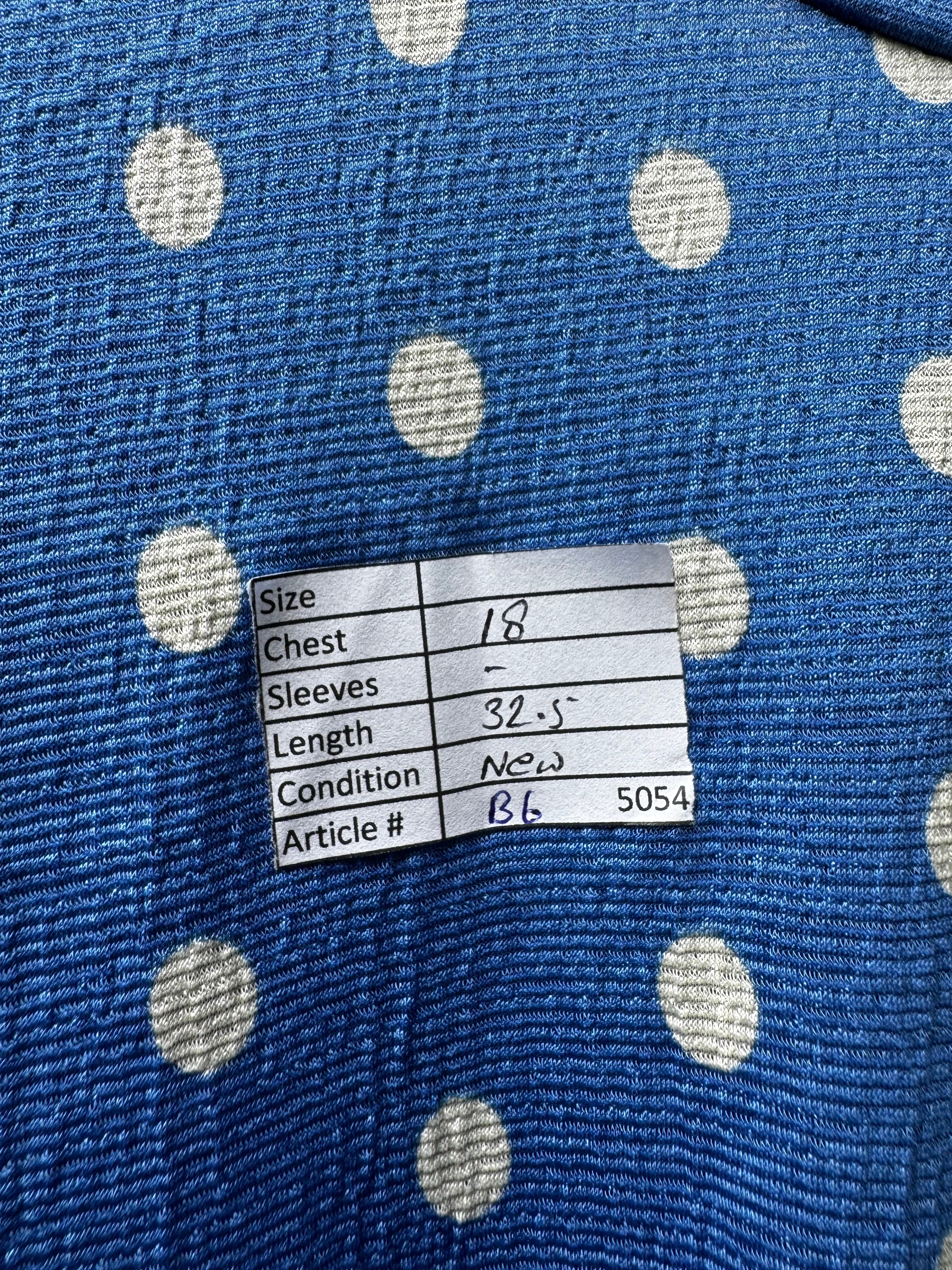 Stradivarius® Small | Bust: 18" | Polka Dot Print Cornflower blue | Mini Dress | B6 - 5054
