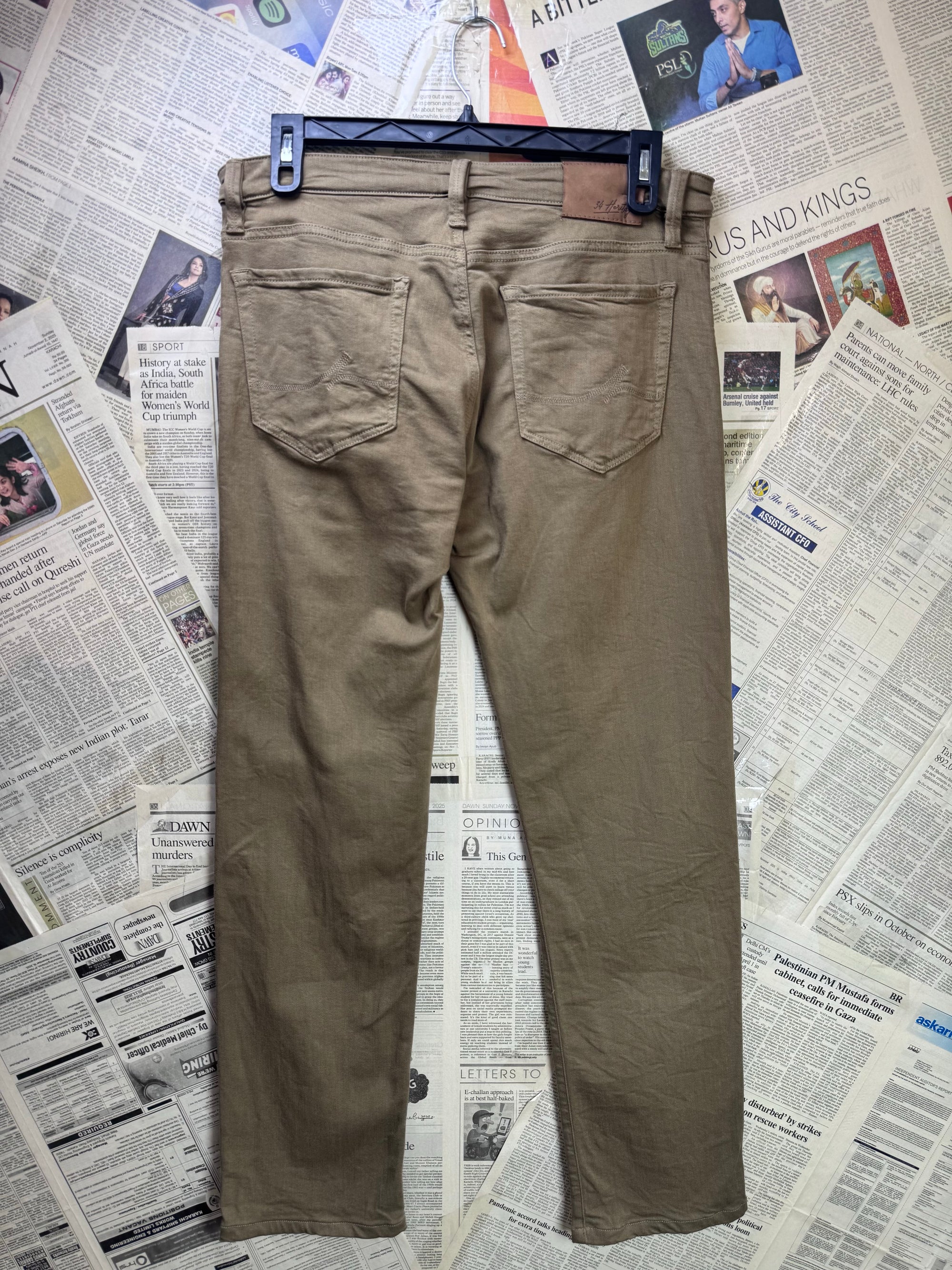 34 Heritage® Waist: 34" | Brown | Straight Fit Denim Pants | 1408 - Genuine Maal
