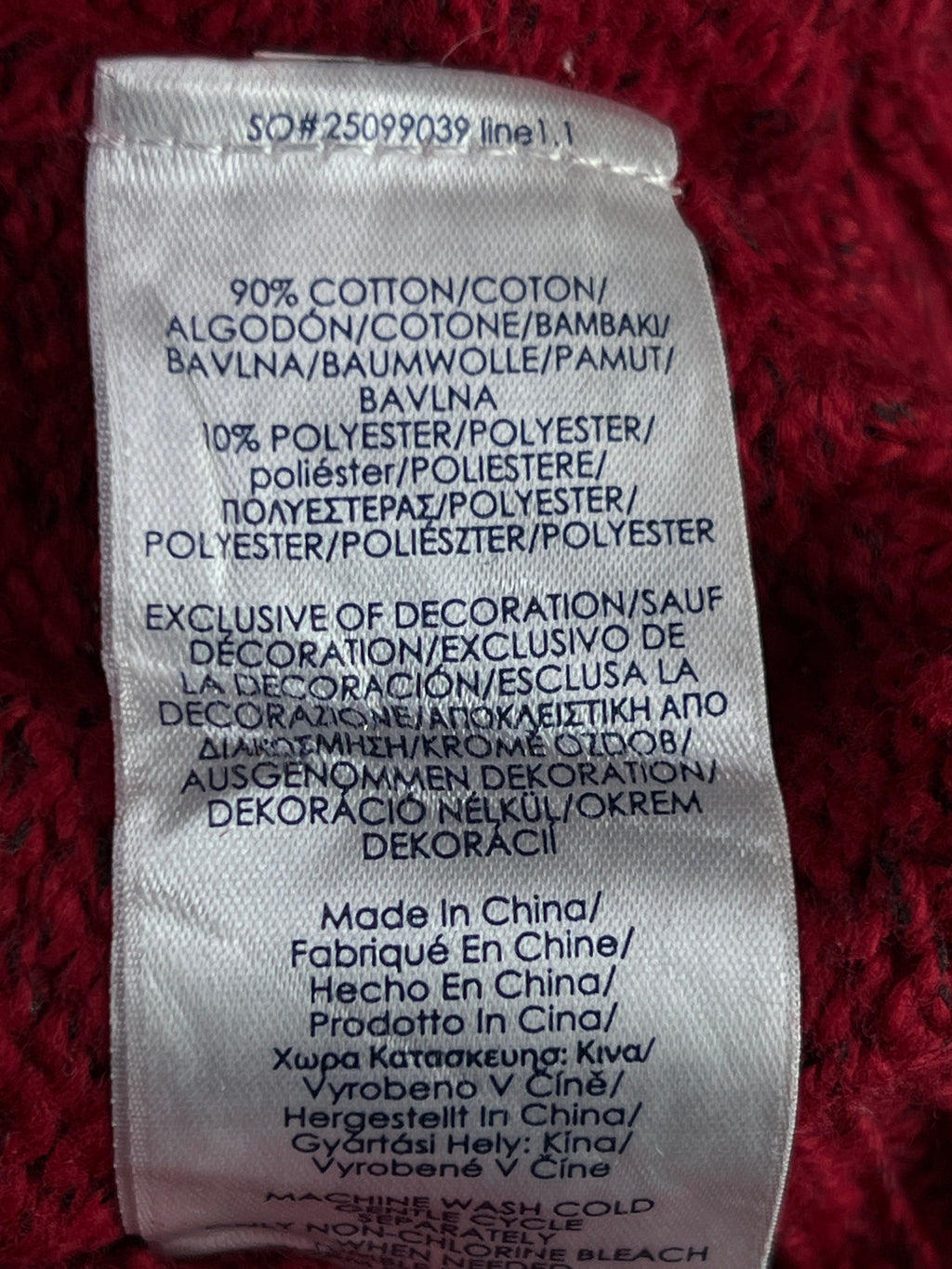 CHAPS® XL | Chest: 25" | Red | Knit Quarter Zip Sweater | Cotton - Poly | 1849 - Genuine Maal