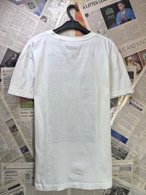 T - Post® Small | Chest: 20" | White with Print | T-Shirt | Cotton | 3849 - Genuine Maal