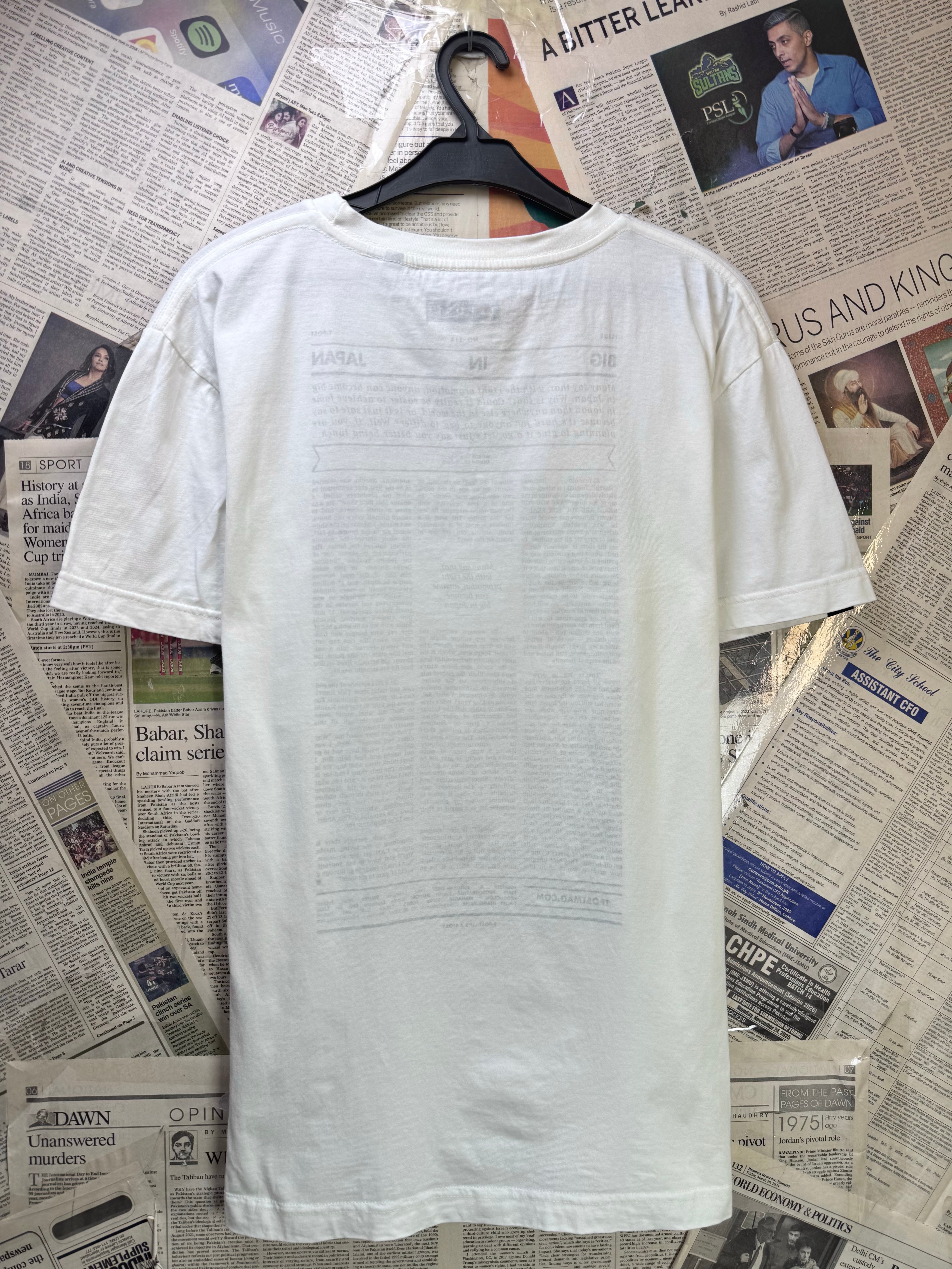 T - Post® Small | Chest: 20" | White with Print | T-Shirt | Cotton | 3849 - Genuine Maal