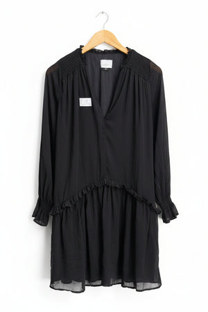 LA City® Large | Bust: 20" | Crinkle Jet Black | Mini Dress | B6 - 5034 - Genuine Maal
