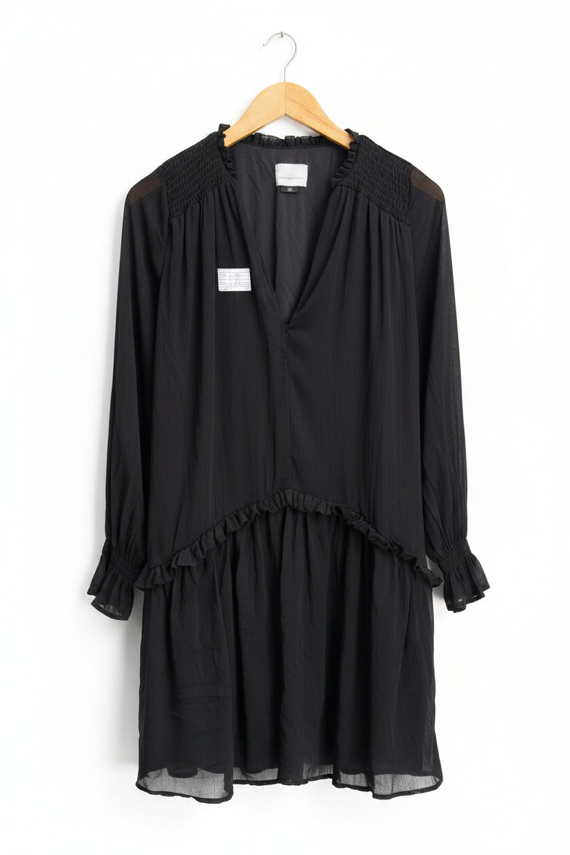 LA City® Large | Bust: 20" | Crinkle Jet Black | Mini Dress | B6 - 5034 - Genuine Maal