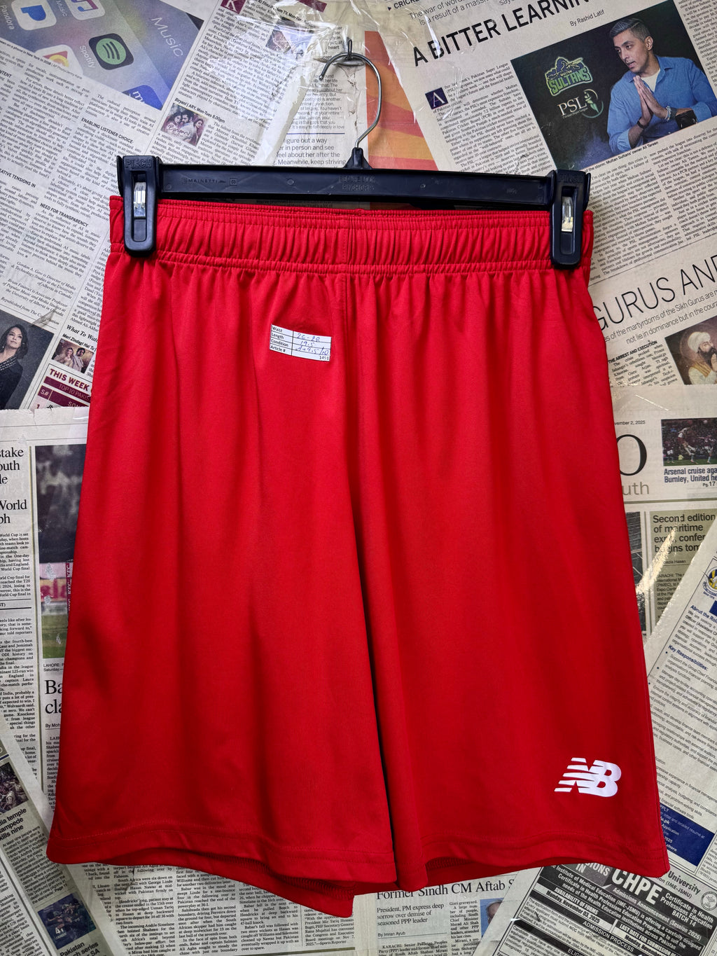 NB® Waist: 26" to 28" | Red | Sports Shorts | Poly | 1491 - Genuine Maal