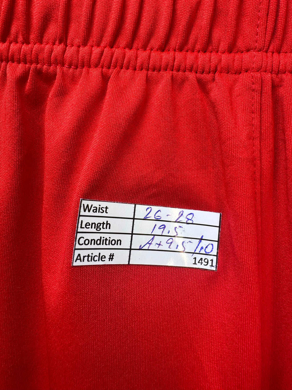 NB® Waist: 26" to 28" | Red | Sports Shorts | Poly | 1491 - Genuine Maal