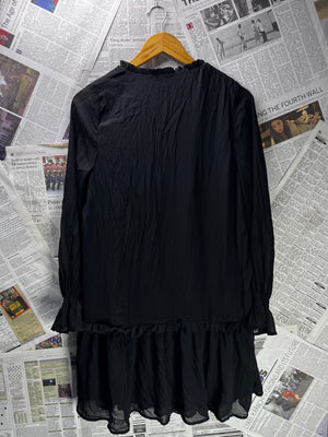 LA City® Large | Bust: 20" | Crinkle Jet Black | Mini Dress | B6 - 5034 - Genuine Maal