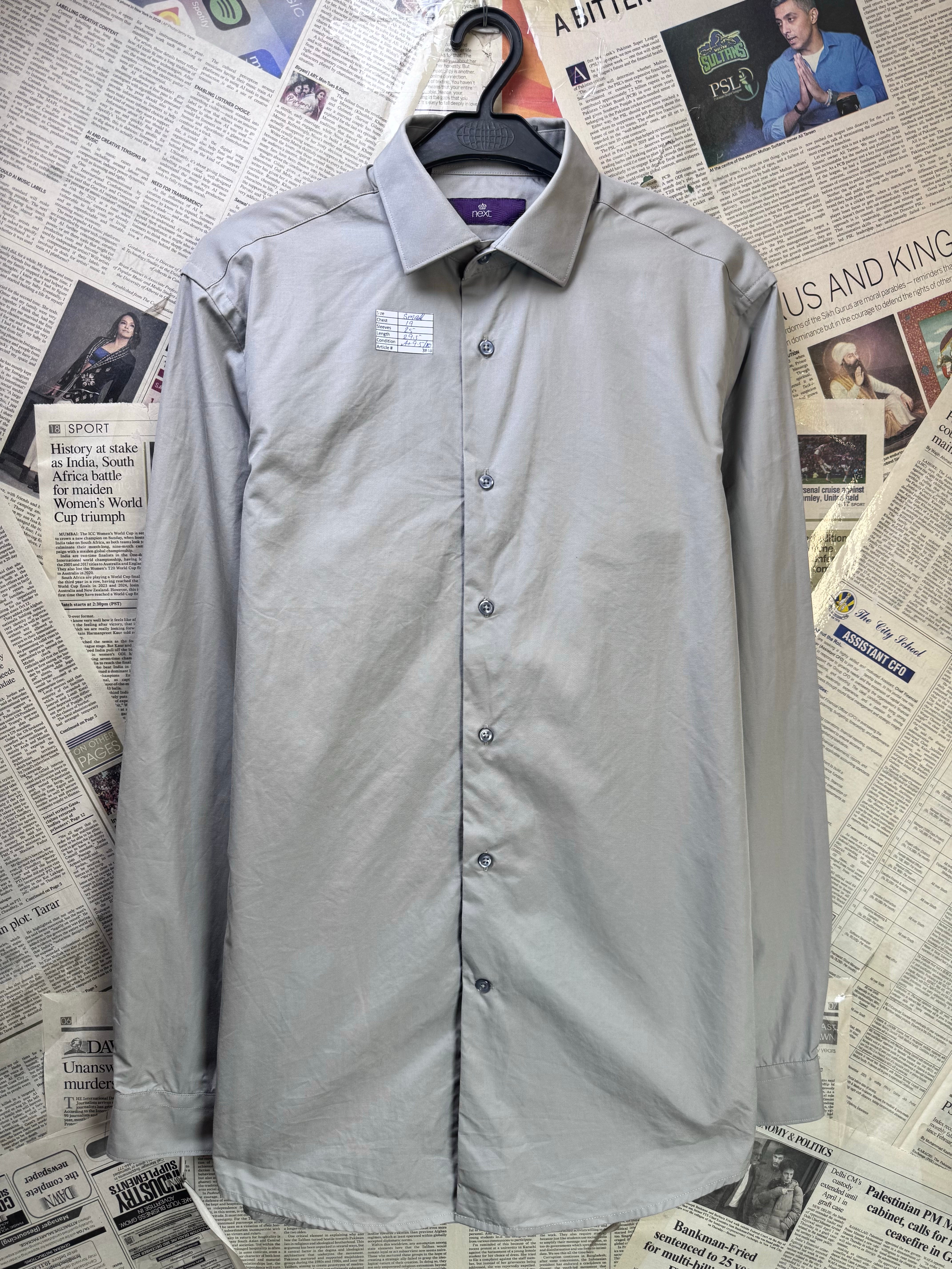 Next® Small | Chest: 19" | Grey | Shirt | Cotton | 3848 - Genuine Maal