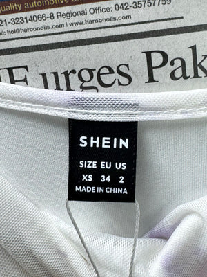 Shein® XS | Bust: 13" | Tie - Dye Pure White | Bodicon Midi Dress | B6 - 5037 - Genuine Maal