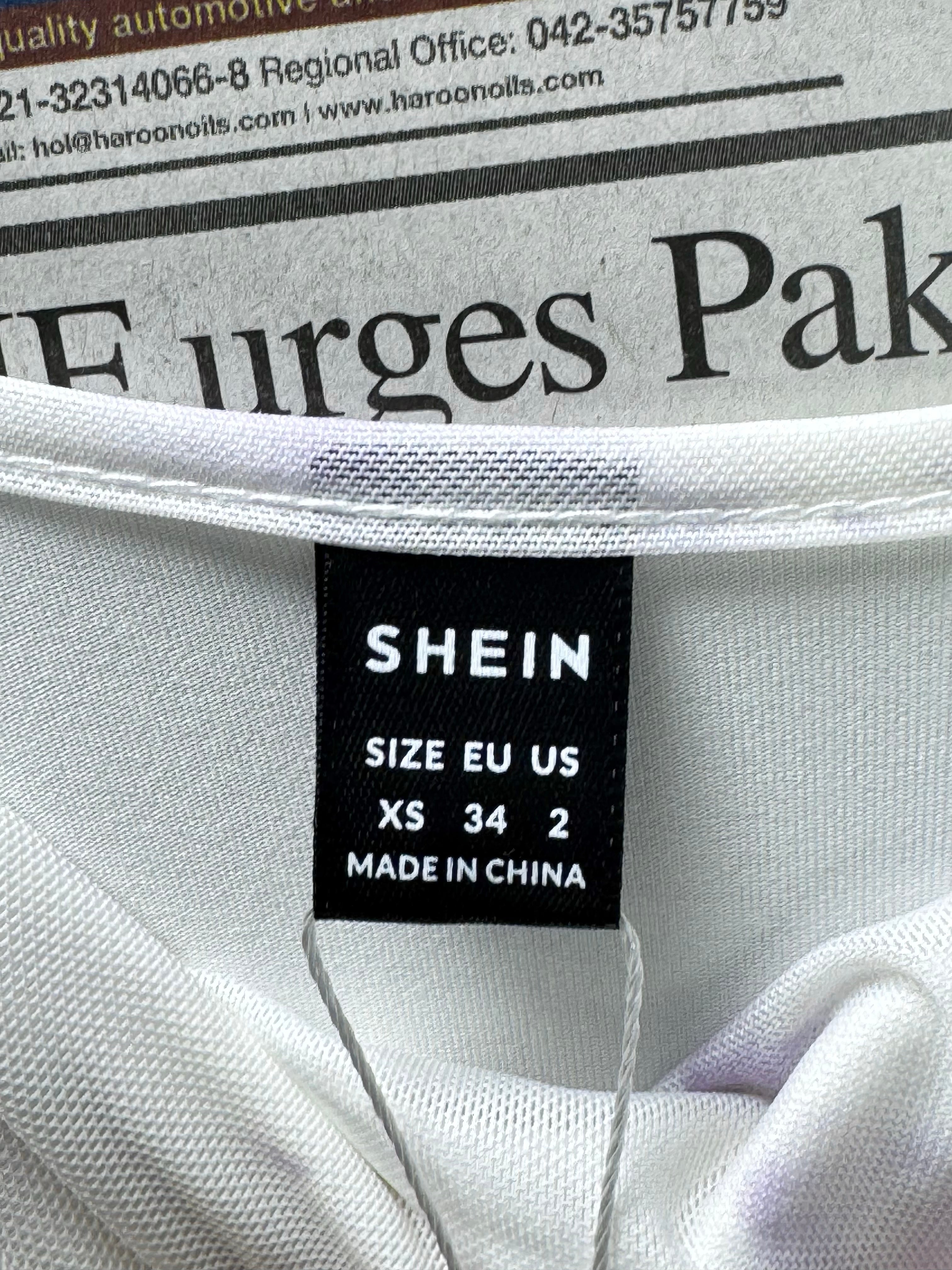 Shein® XS | Bust: 13" | Tie - Dye Pure White | Bodicon Midi Dress | B6 - 5037 - Genuine Maal