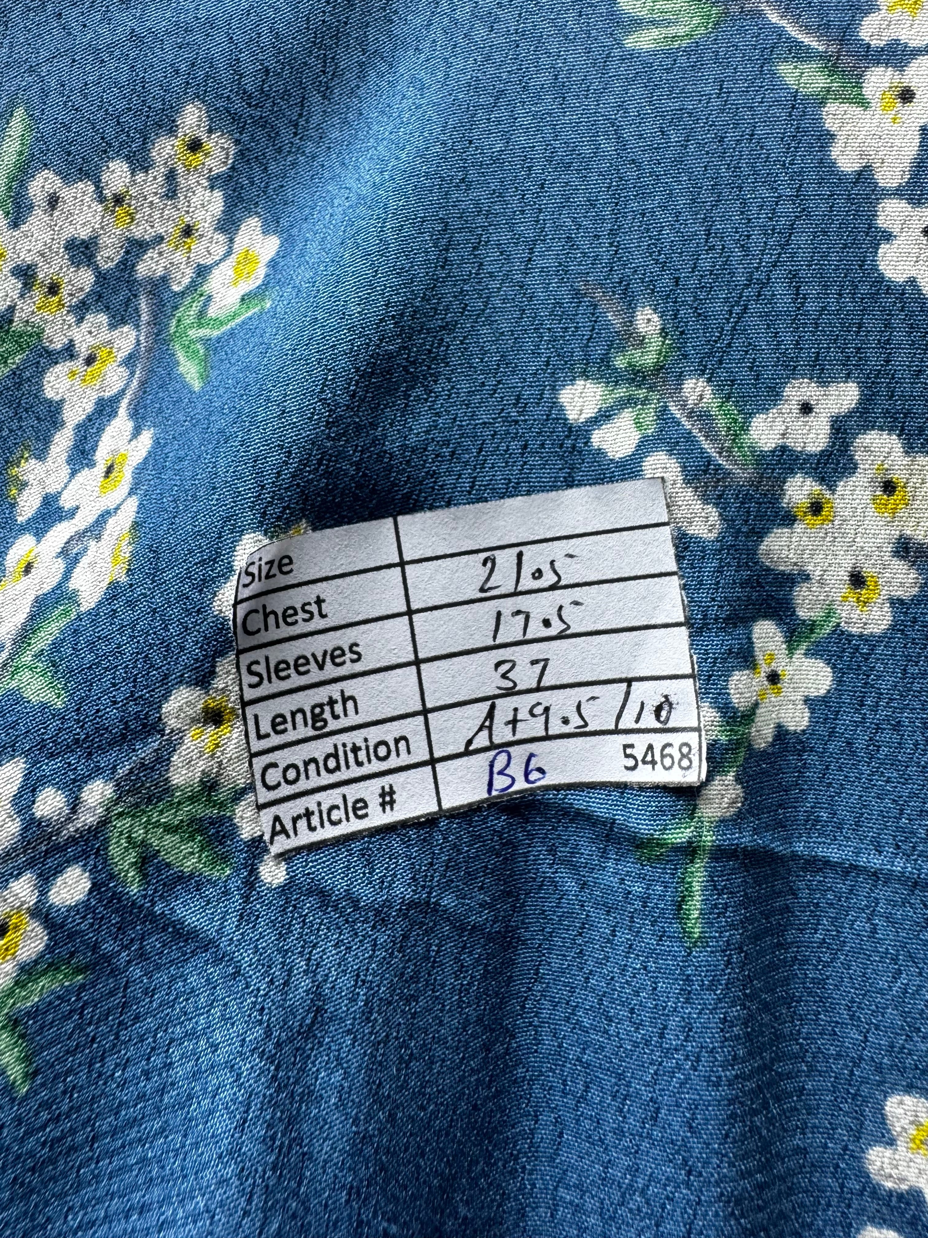 H&M® XL | Bust: 21.5" | Ditsy Floral Slate Blue | Mini Dress | B6 - 5468 - Genuine Maal