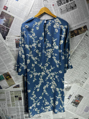 H&M® XL | Bust: 21.5" | Ditsy Floral Slate Blue | Mini Dress | B6 - 5468 - Genuine Maal