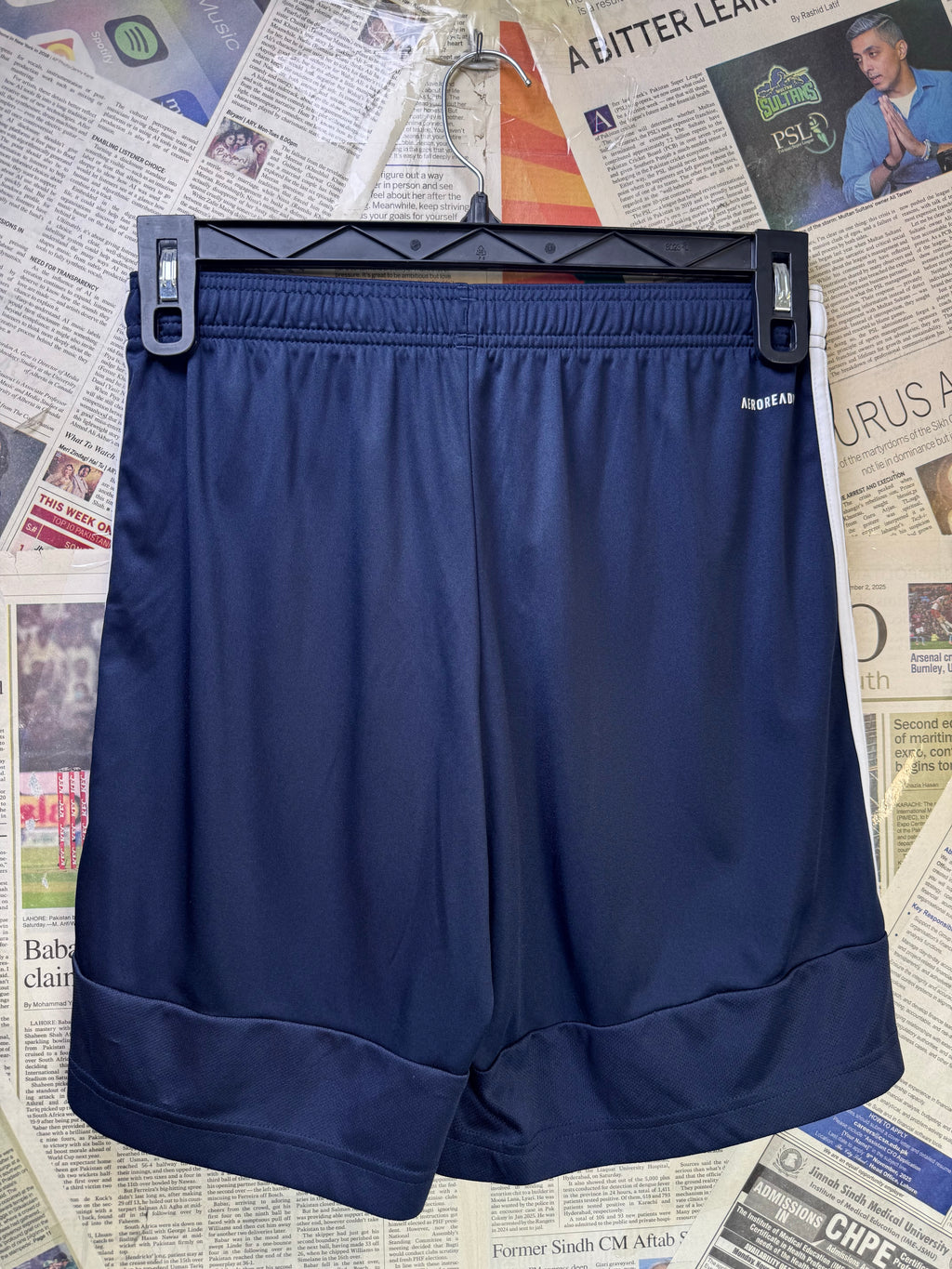 Adid*s® Waist: 28" to 30" | Navy Blue | Sports Shorts | Poly | 1488 - Genuine Maal