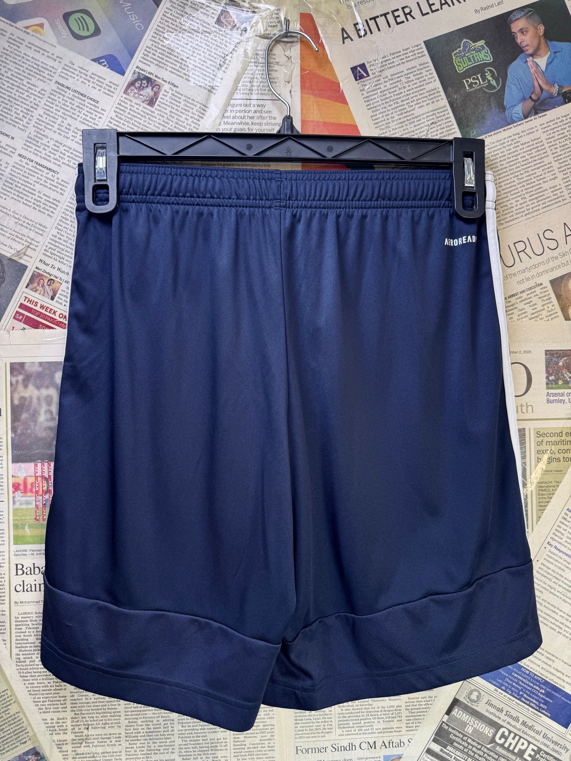Adid*s® Waist: 28" to 30" | Navy Blue | Sports Shorts | Poly | 1488 - Genuine Maal